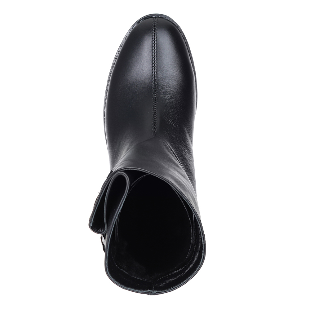 фото Черные кожаные ботинки на рифленой подошве respect