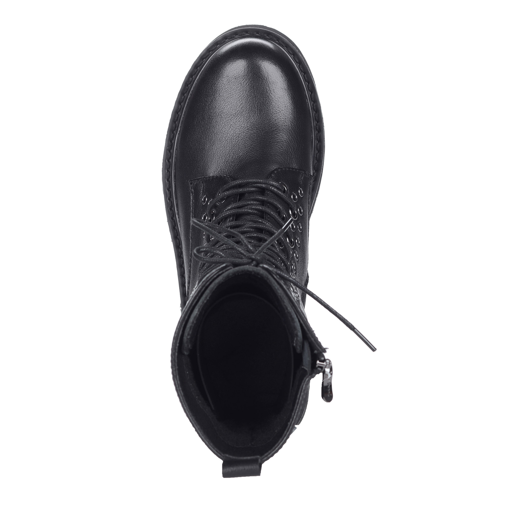 Черные полусапоги из кожи на шнуровке Respect, размер 37, цвет черный - фото 6