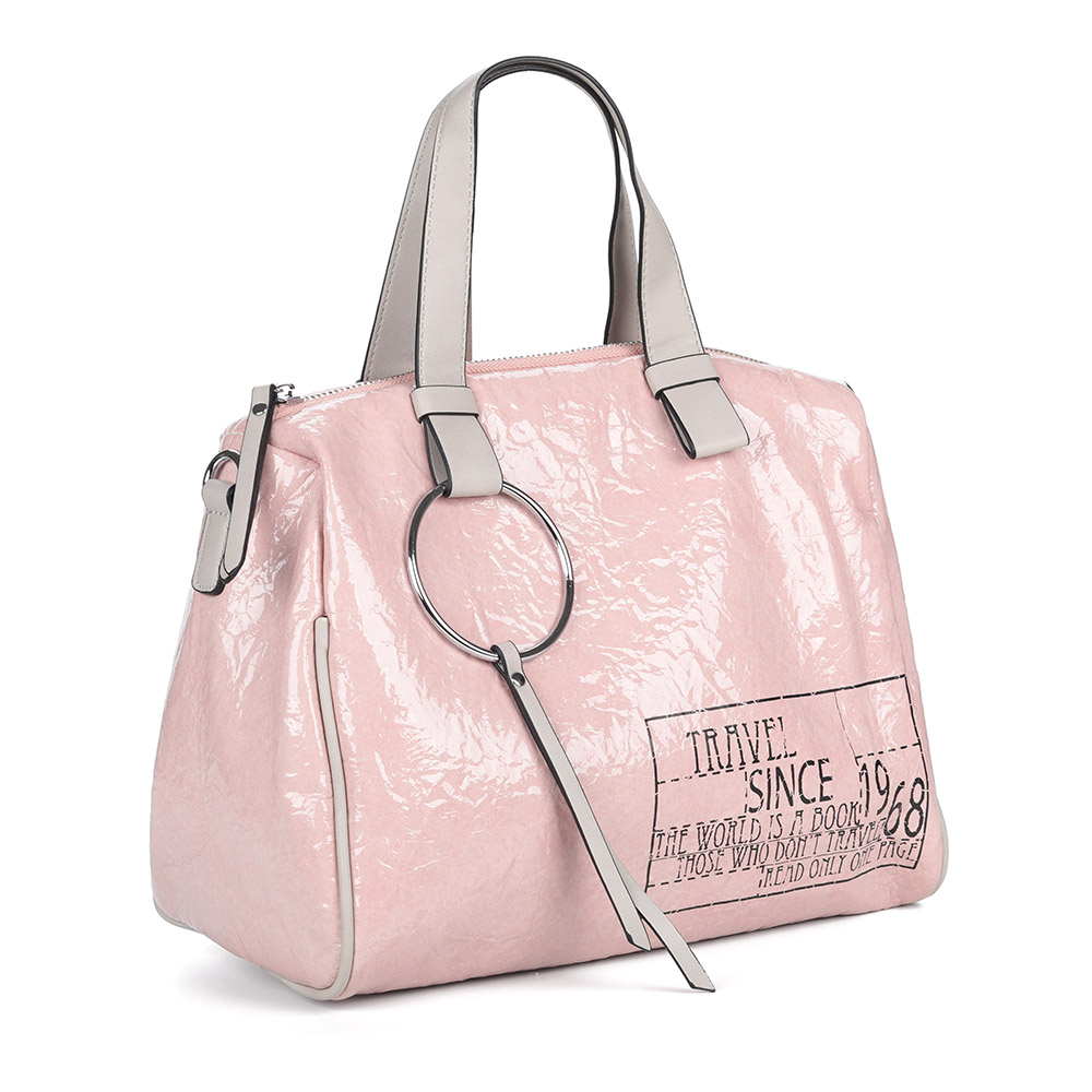 фото Розовая сумка с бежевыми вставками respect