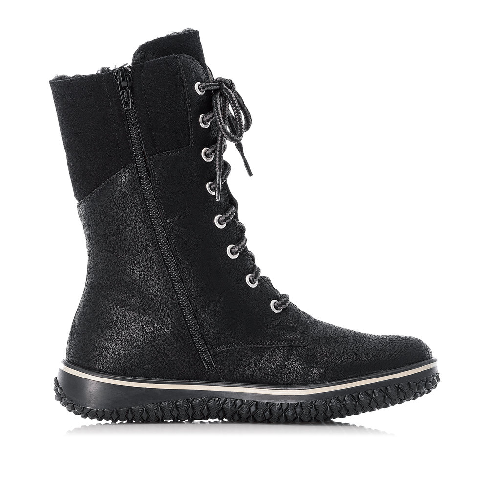 Черные высокие ботинки на шнуровке Rieker, размер 41, цвет черный - фото 3
