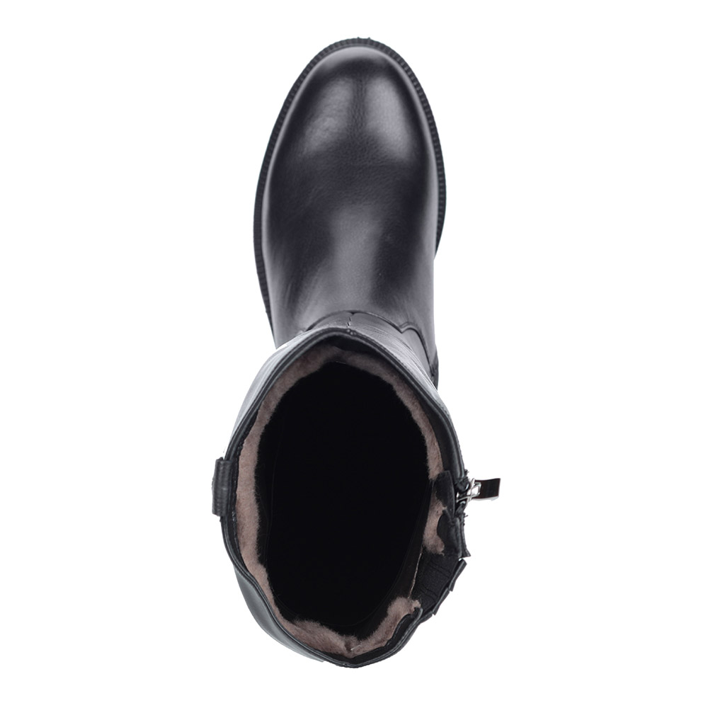 Черные кожаные сапоги на утолщенной подошве Respect, размер 38, цвет черный - фото 7