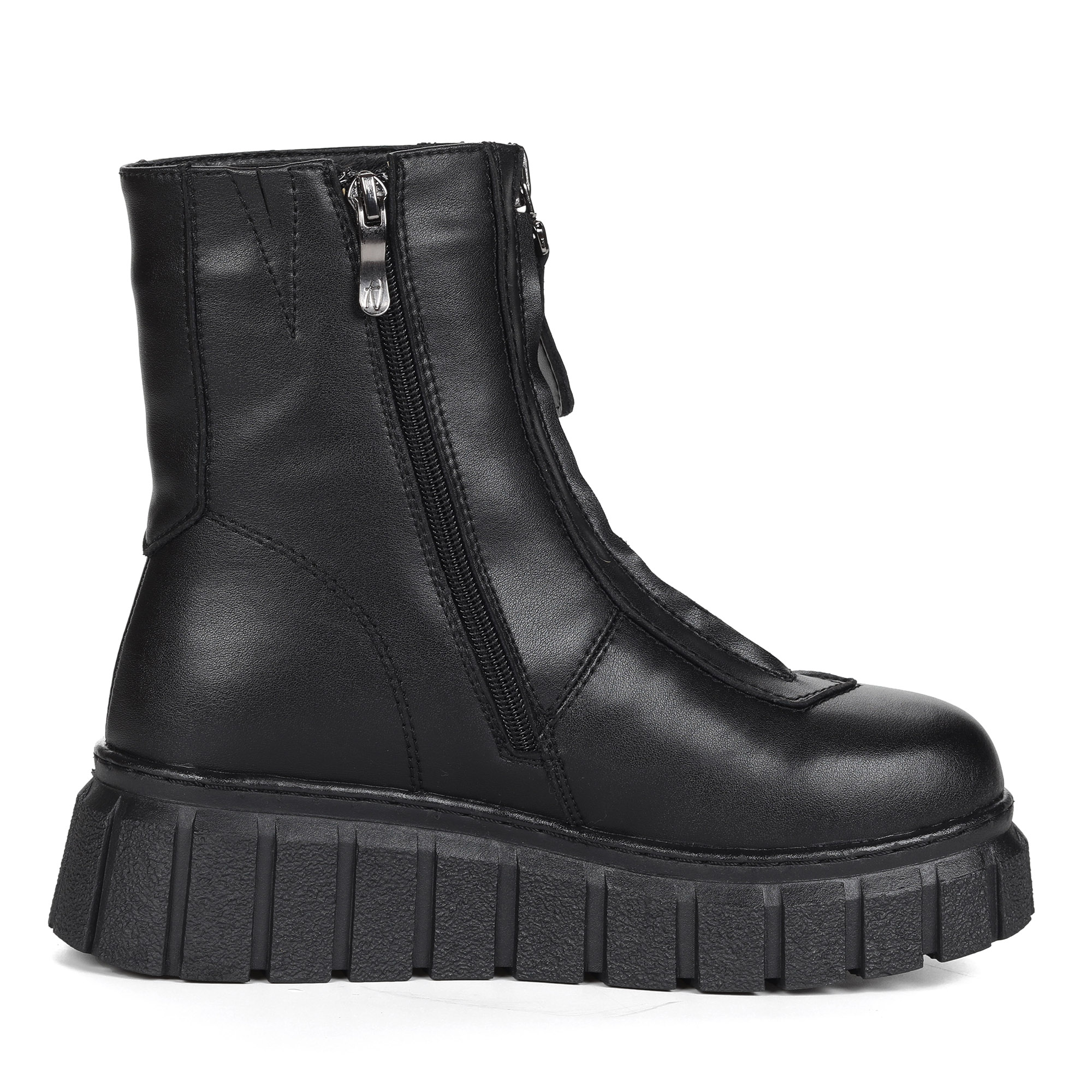 Черные ботинки милитари из натуральной кожи на подкладке из натуральной шерсти на молнии Respect, размер 37, цвет черный - фото 3