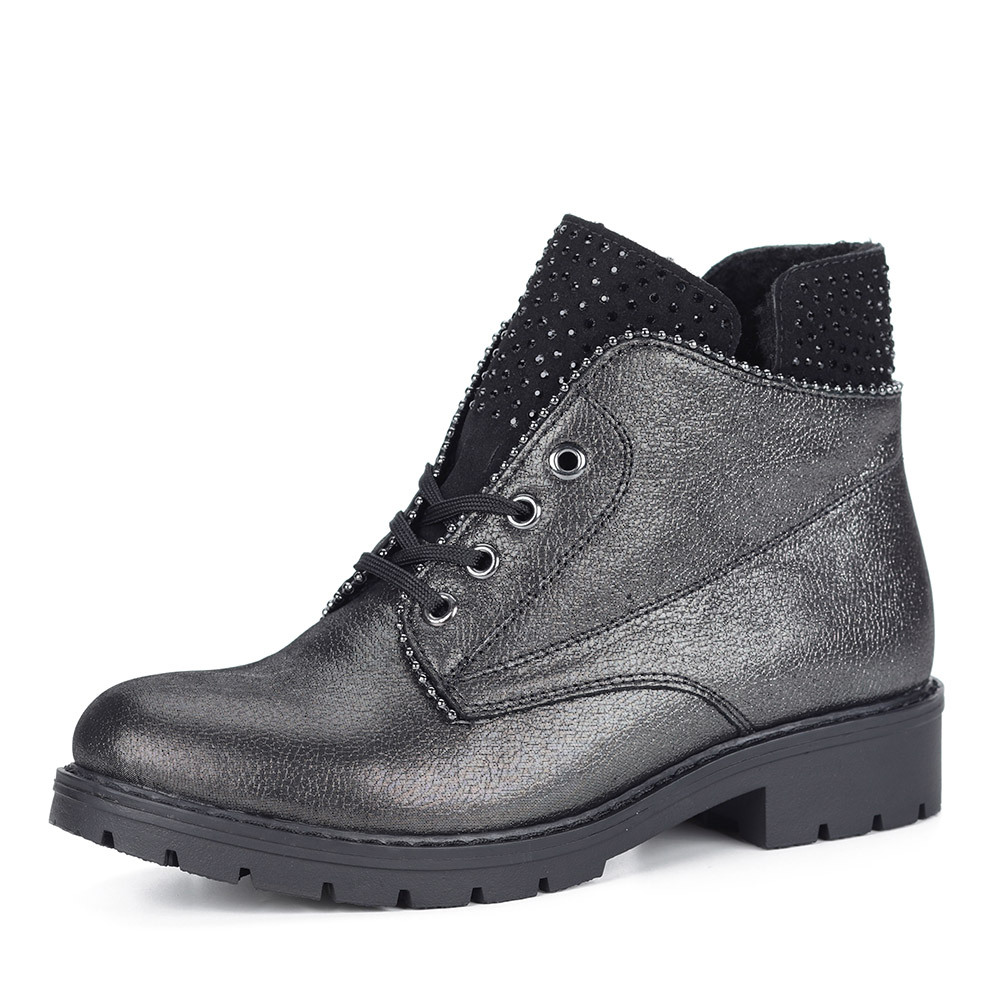 Черные ботинки из кожи на шнуровке Rieker, размер 38, цвет черный - фото 3