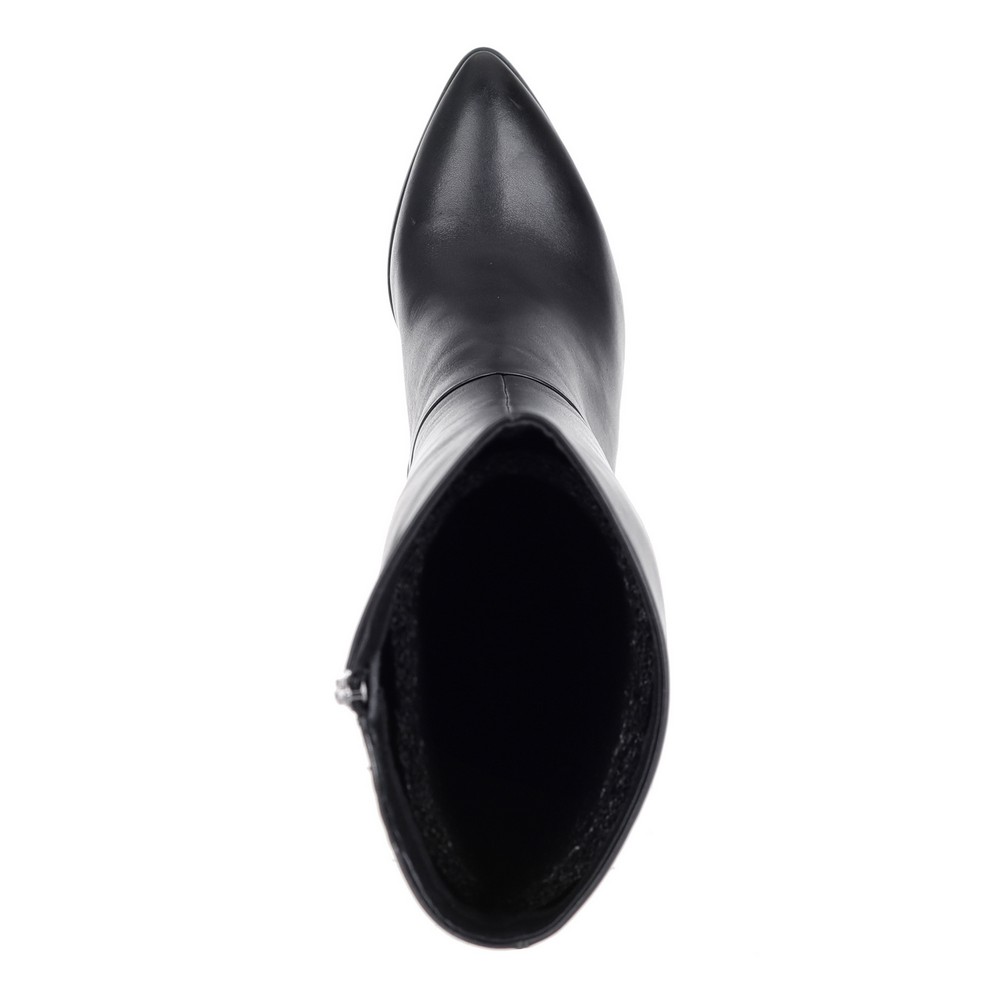 фото Черные сапоги на металлизированном каблуке respect
