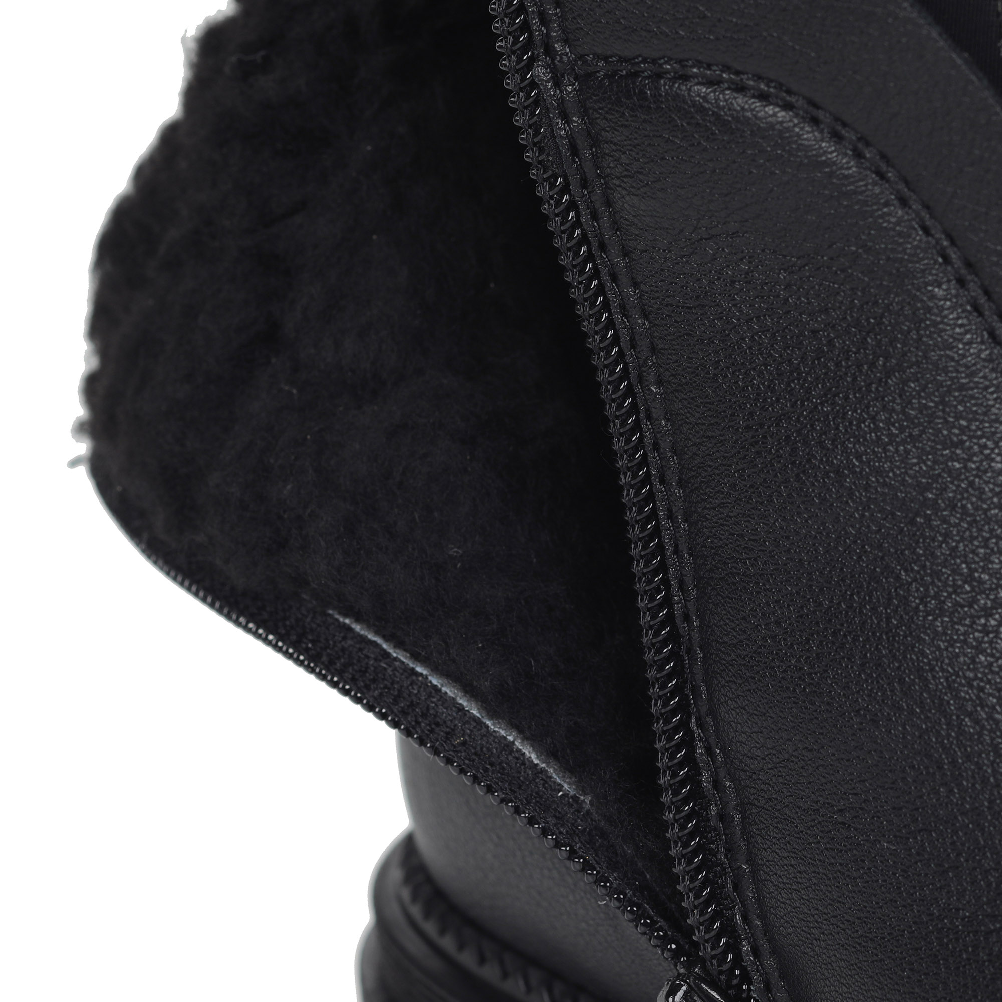 Черные ботинки на молнии из экокожи на подкладке из искусственной шерсти на утолщенной подошве Rieker, цвет черный - фото 5