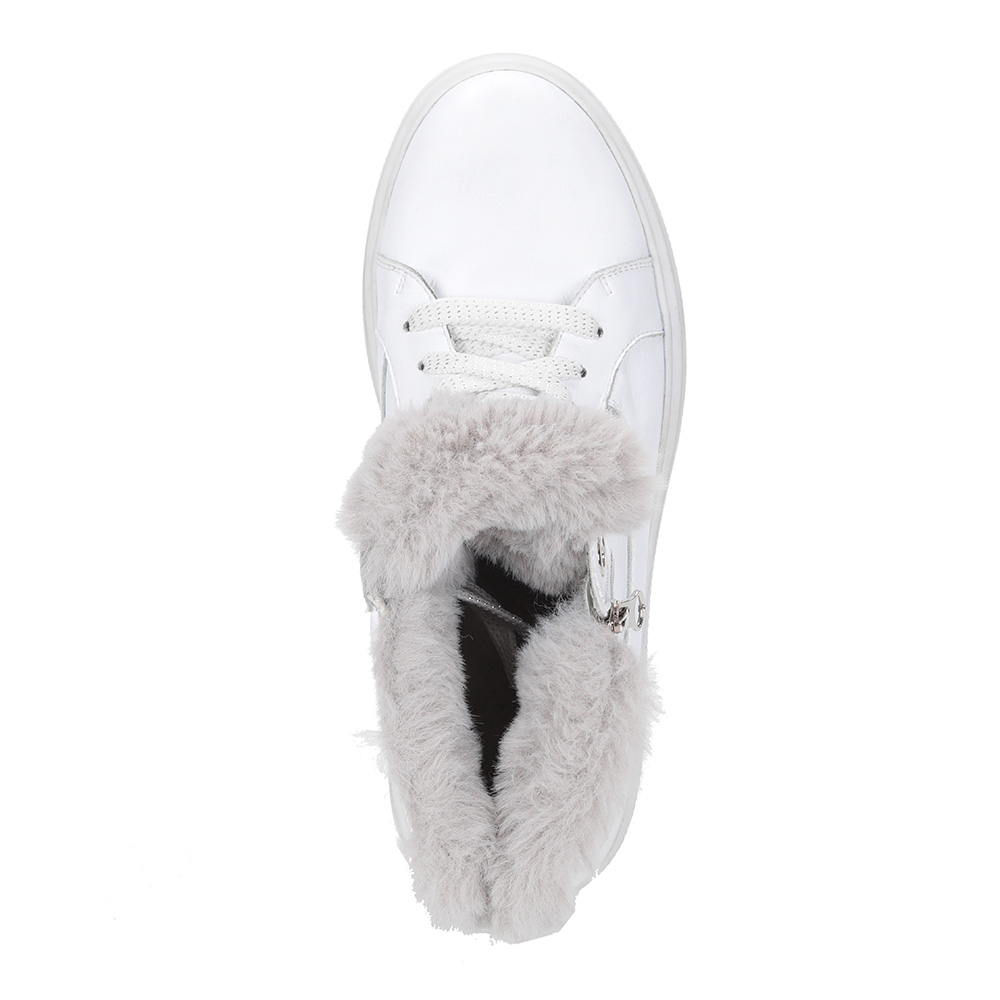 Белые кожаные ботинки с опушкой Respect, размер 36, цвет белый - фото 4