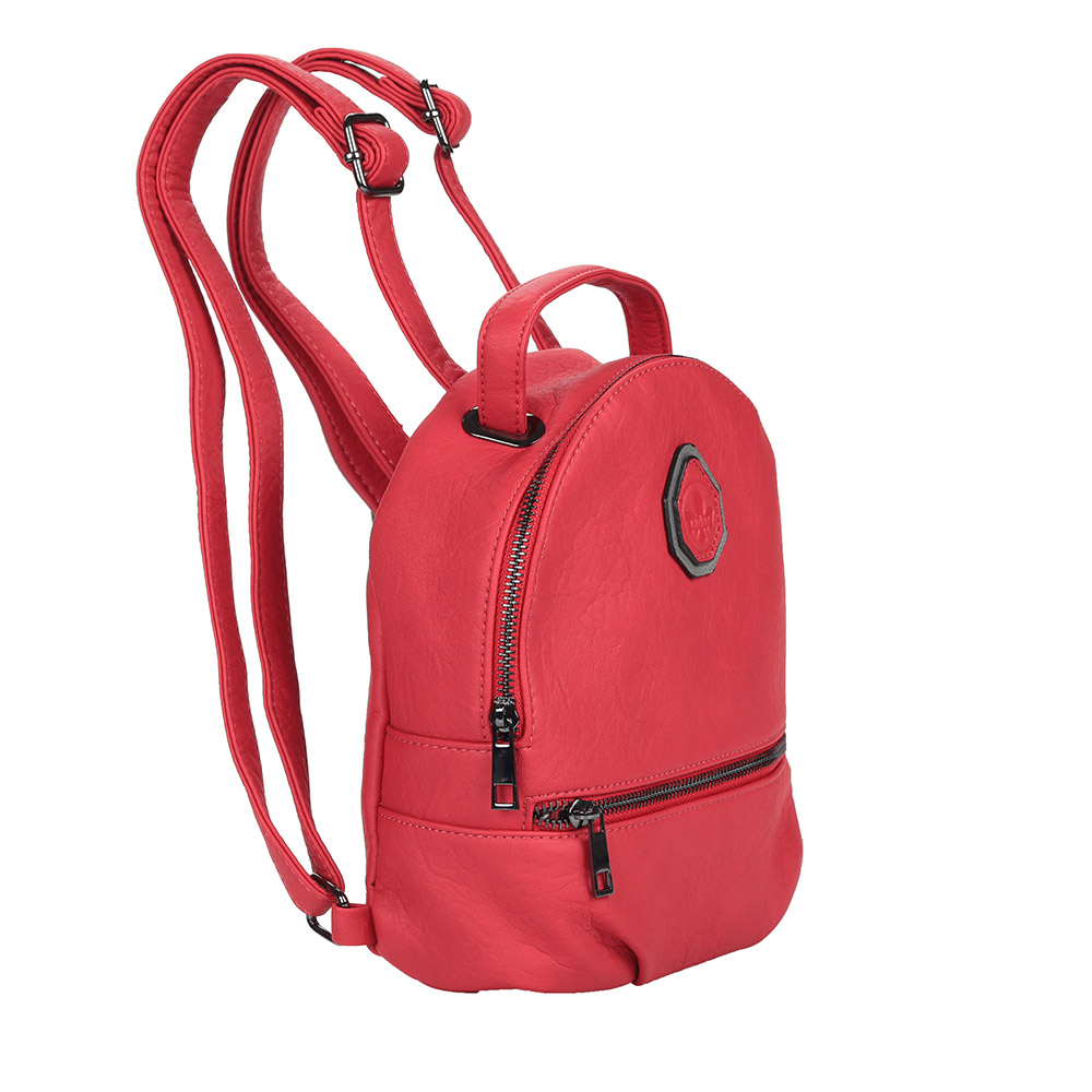 фото Красный рюкзак из экокожи rieker