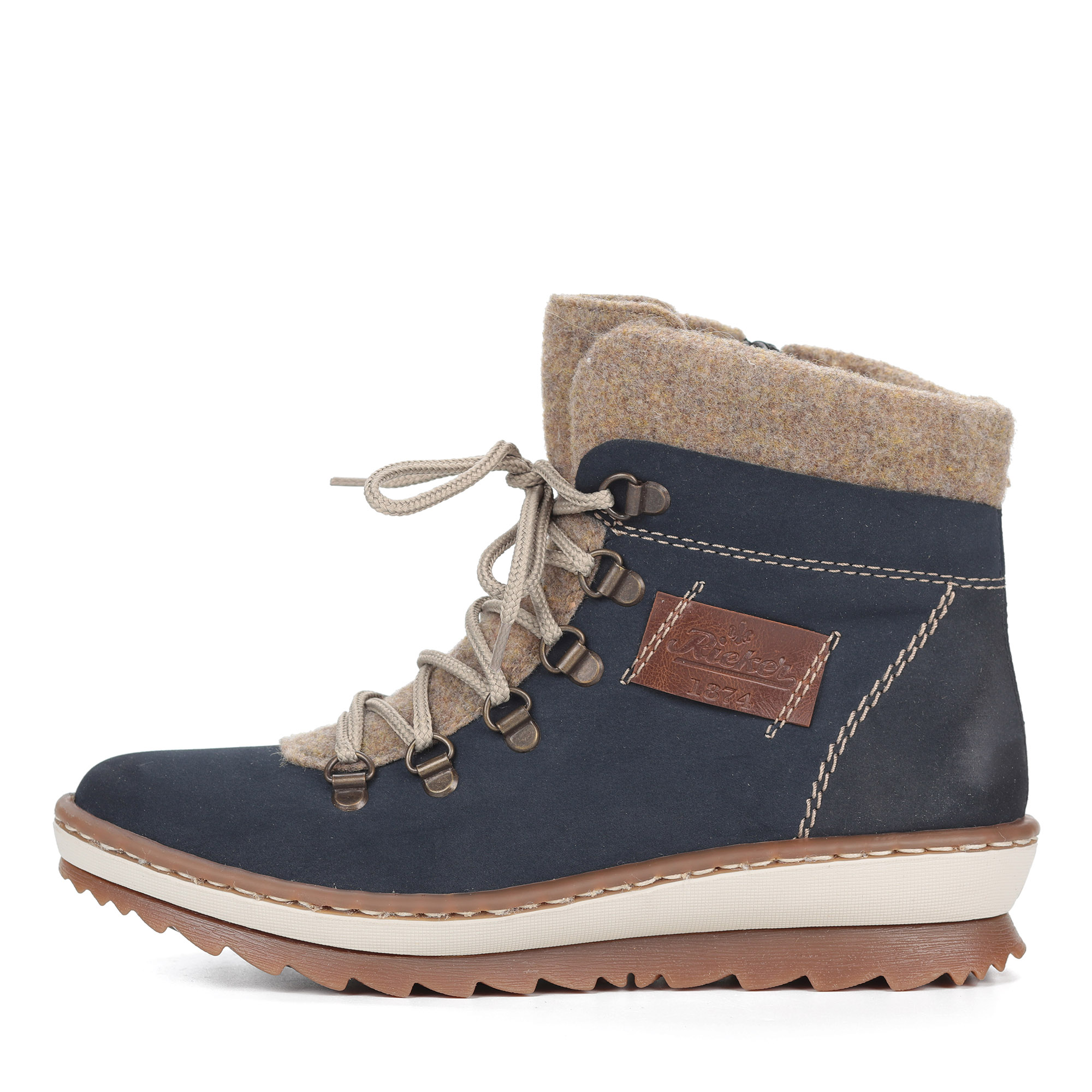 фото Синие комфортные ботинки на шерсти rieker