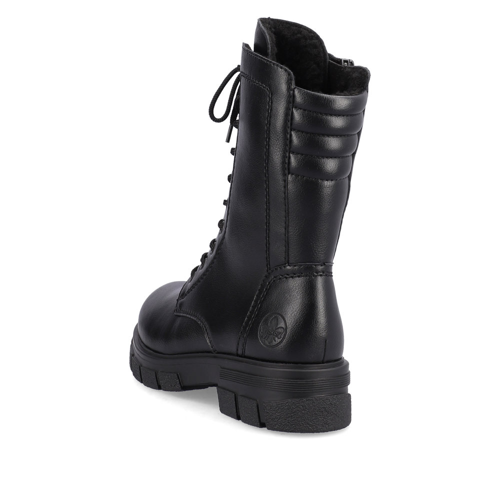 Черные утепленные ботинки из экокожи Rieker, цвет черный - фото 5