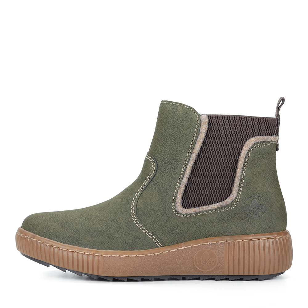 Зеленые ботинки из экокожи без шнуровки Rieker, размер 39, цвет зеленый - фото 2