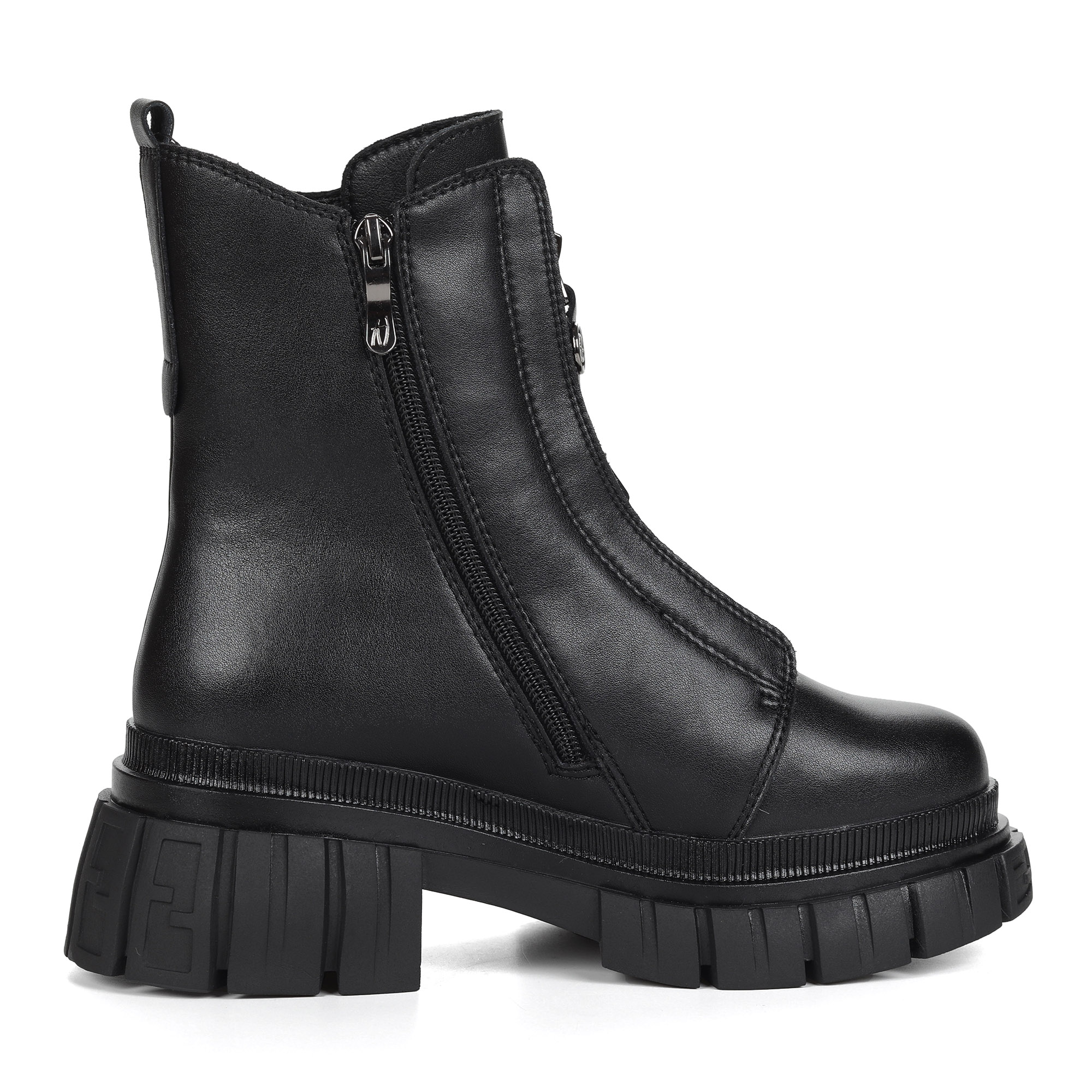 Черные ботинки из кожи на подкладке из натуральной шерсти на молнии и тракторной подошве Respect, размер 41, цвет черный - фото 3