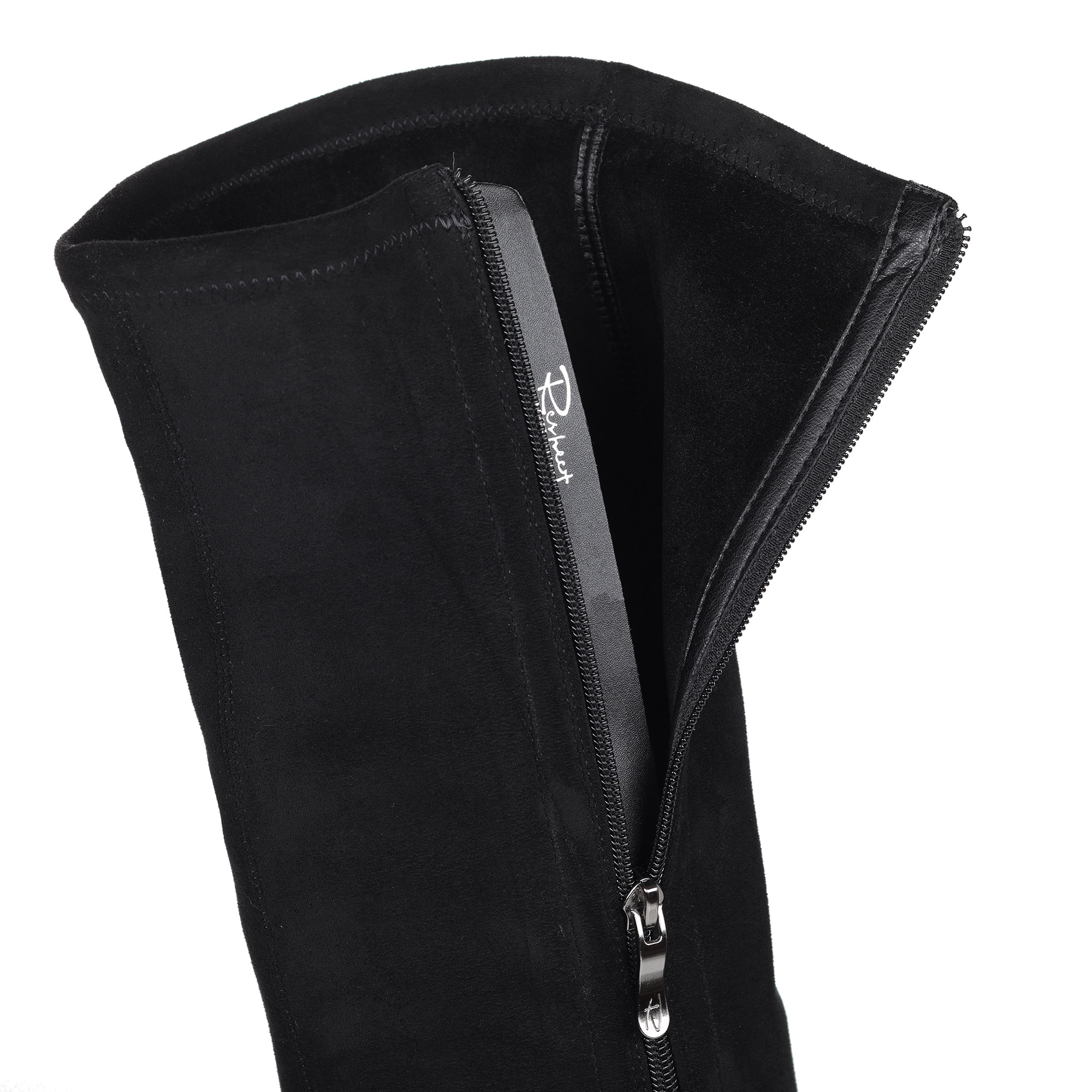 Черные ботфорты из велюра на каблуке Respect, размер 39, цвет черный - фото 8