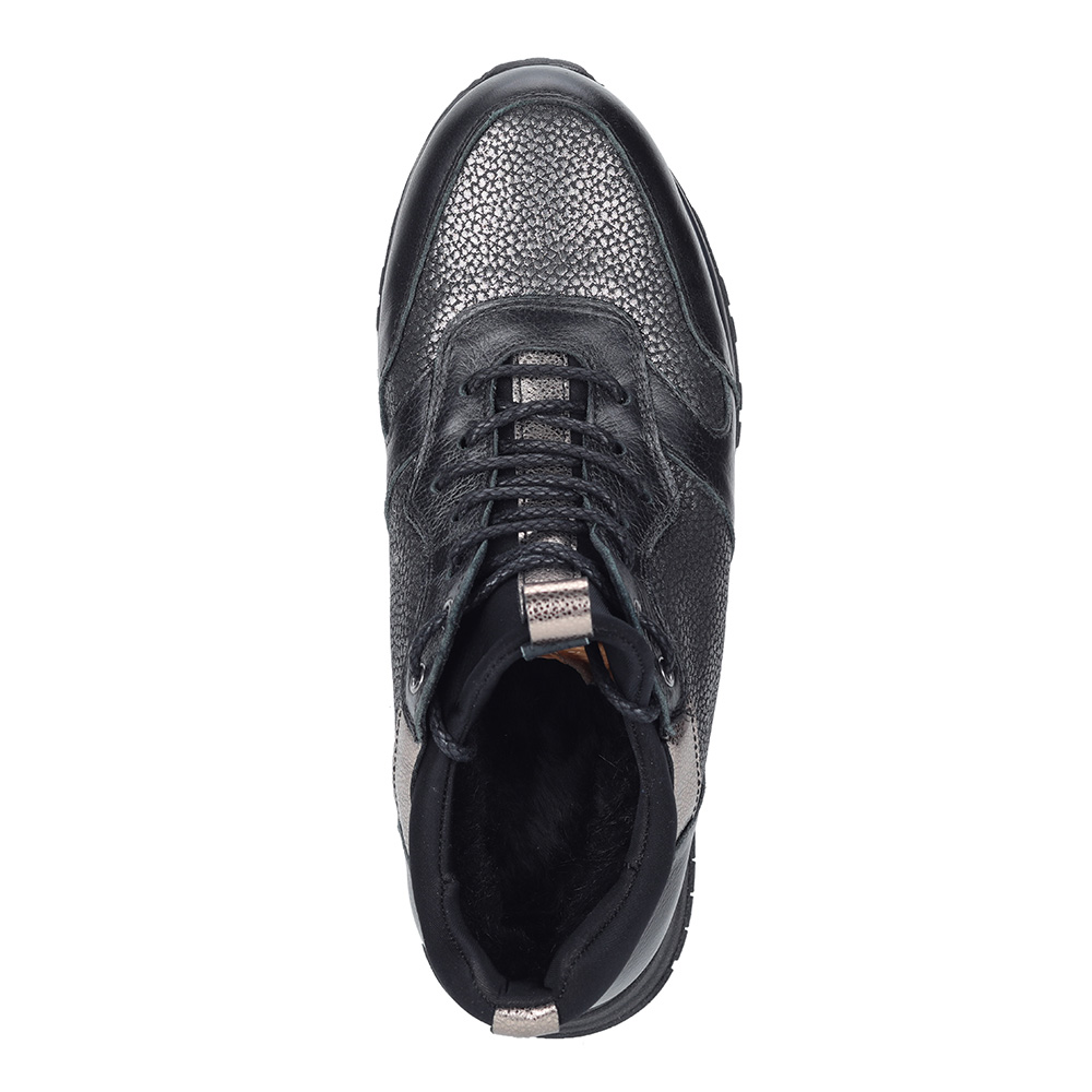 Черные кожаные кроссовки Respect, размер 38, цвет черный - фото 4