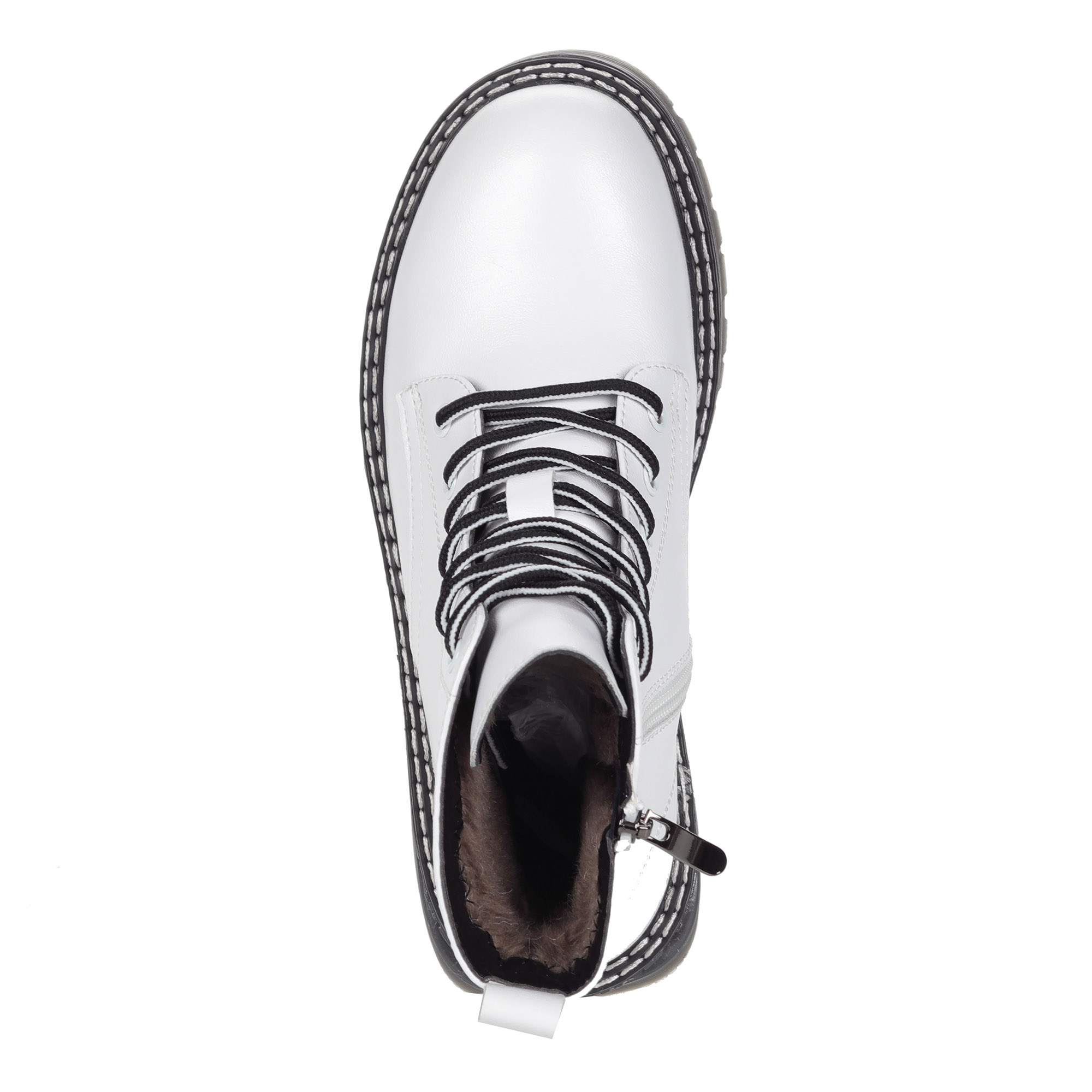 Белые ботинки из кожи на подкладке из натуральной шерсти на утолщенной подошве Respect, размер 37, цвет белый - фото 6