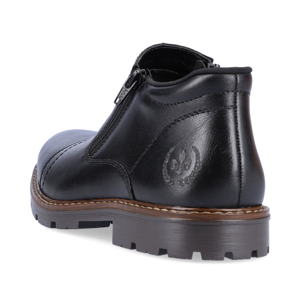 Черные ботинки из кожи на утолщенной подошве Rieker, размер 43, цвет черный - фото 3