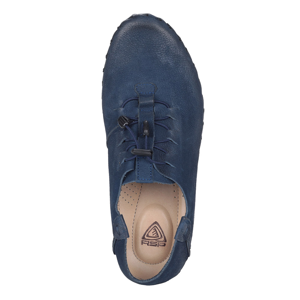 Синие полуботинки из нубука на шнуровке от Respect-shoes