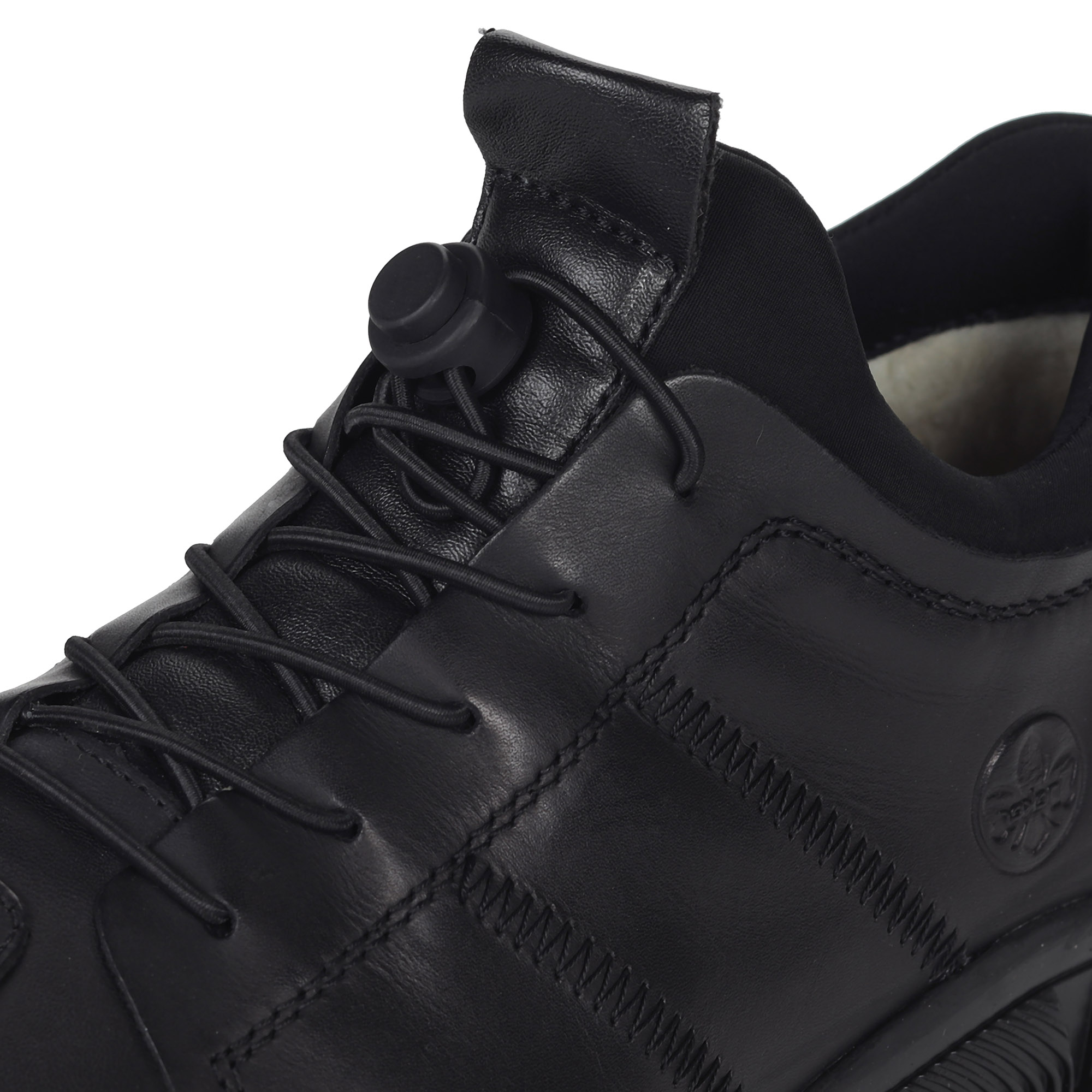 Черные кроссовки из комбинированных материалов на подкладке из искусственной шерсти Rieker, размер 46, цвет черный - фото 5