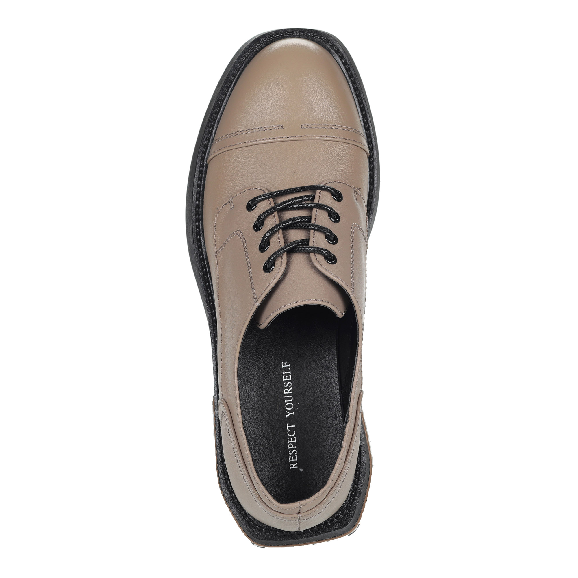 Бежевые полуботинки из кожи на шнуровке от Respect-shoes