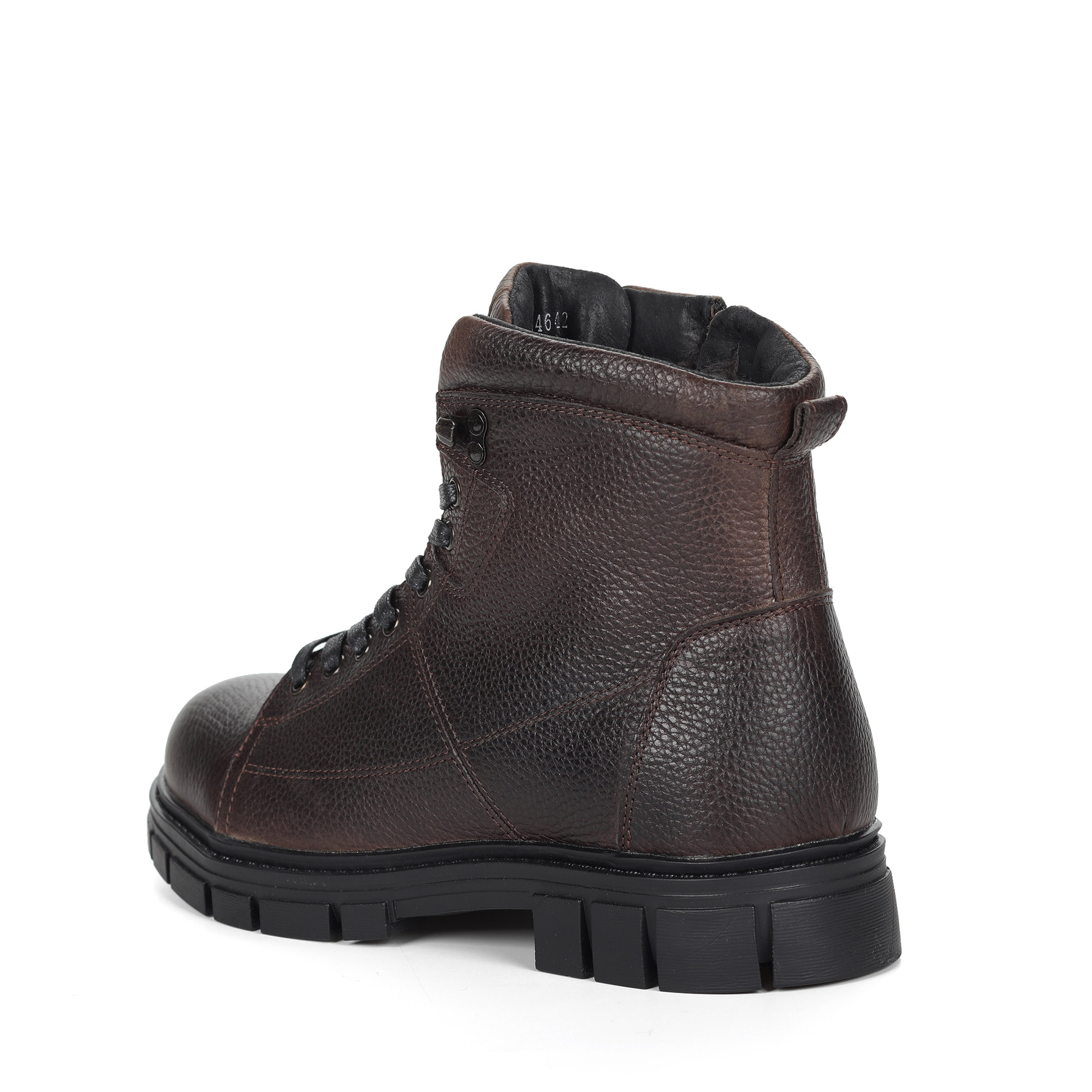 Коричневые ботинки из кожи на подкладке из натурального меха на тракторной подошве Respect, размер 41, цвет коричневый - фото 4