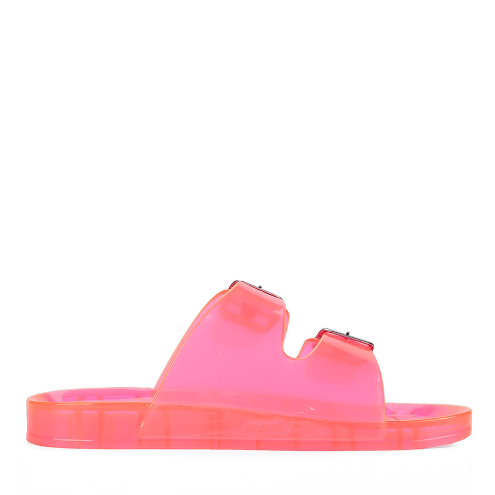 Розовые шлепанцы в стиле Биркеншток из пластика от Respect-shoes
