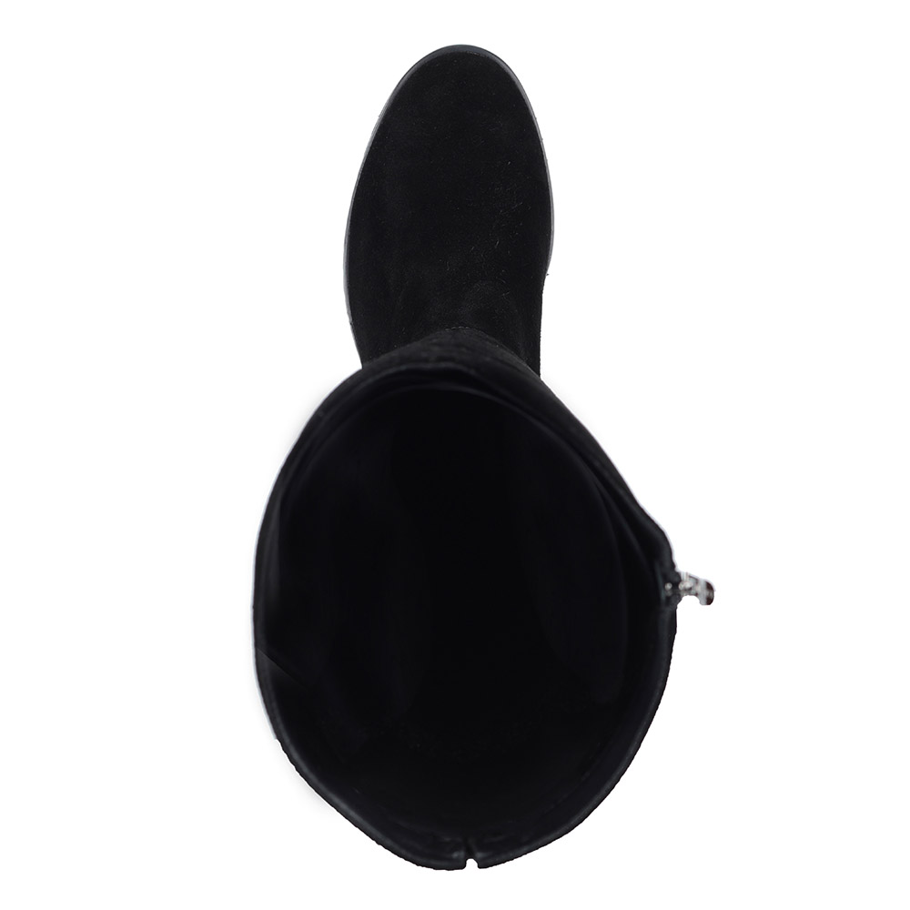 Черные ботфорты из велюра на шерсти Dino Ricci, размер 38, цвет черный - фото 7