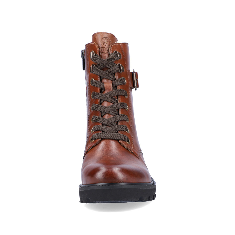 Коричневые утепленные ботильоны на шнуровке из натуральной кожи Remonte, цвет коричневый - фото 7