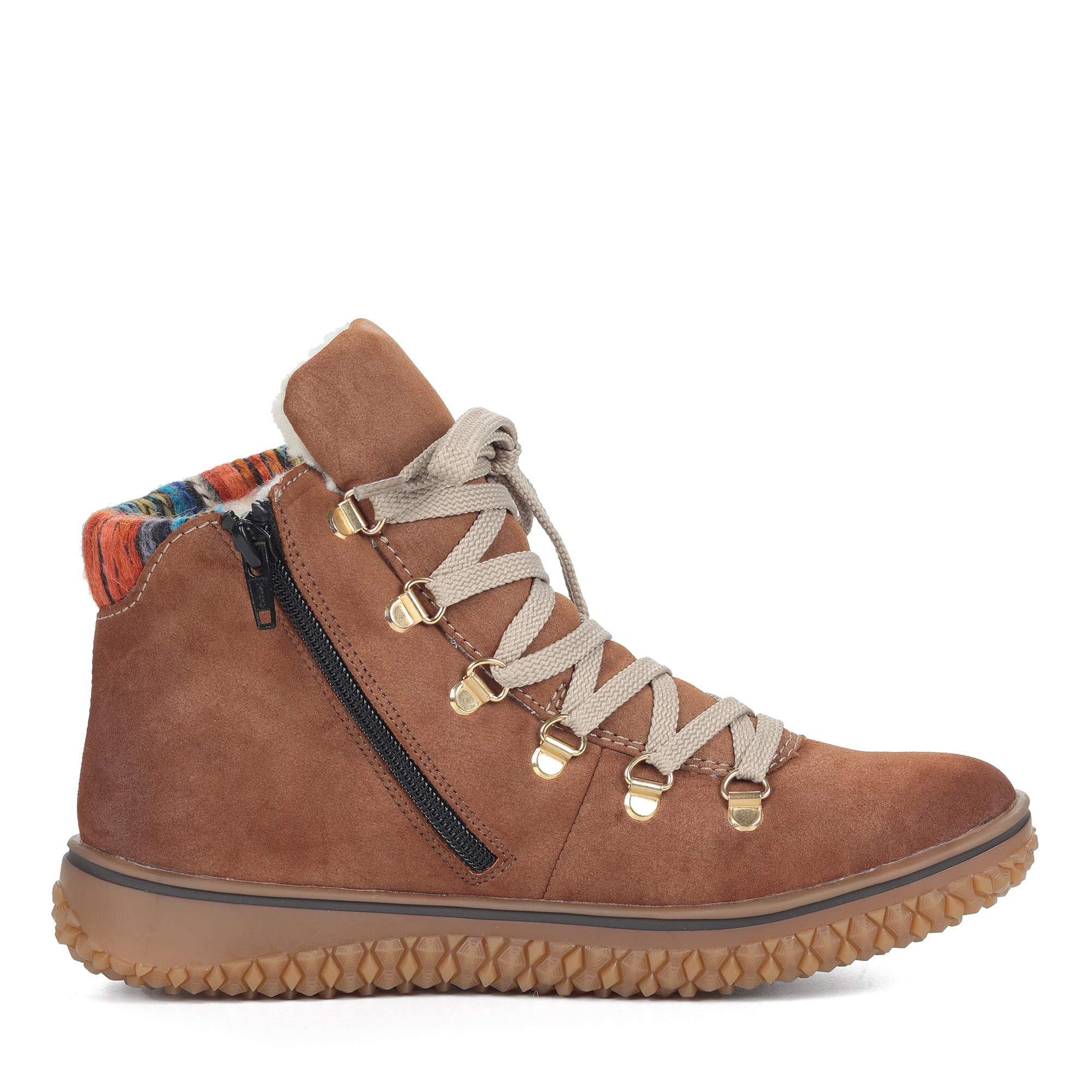 Коричневые ботинки из экокожи на шнуровке Rieker, размер 36, цвет коричневый - фото 3