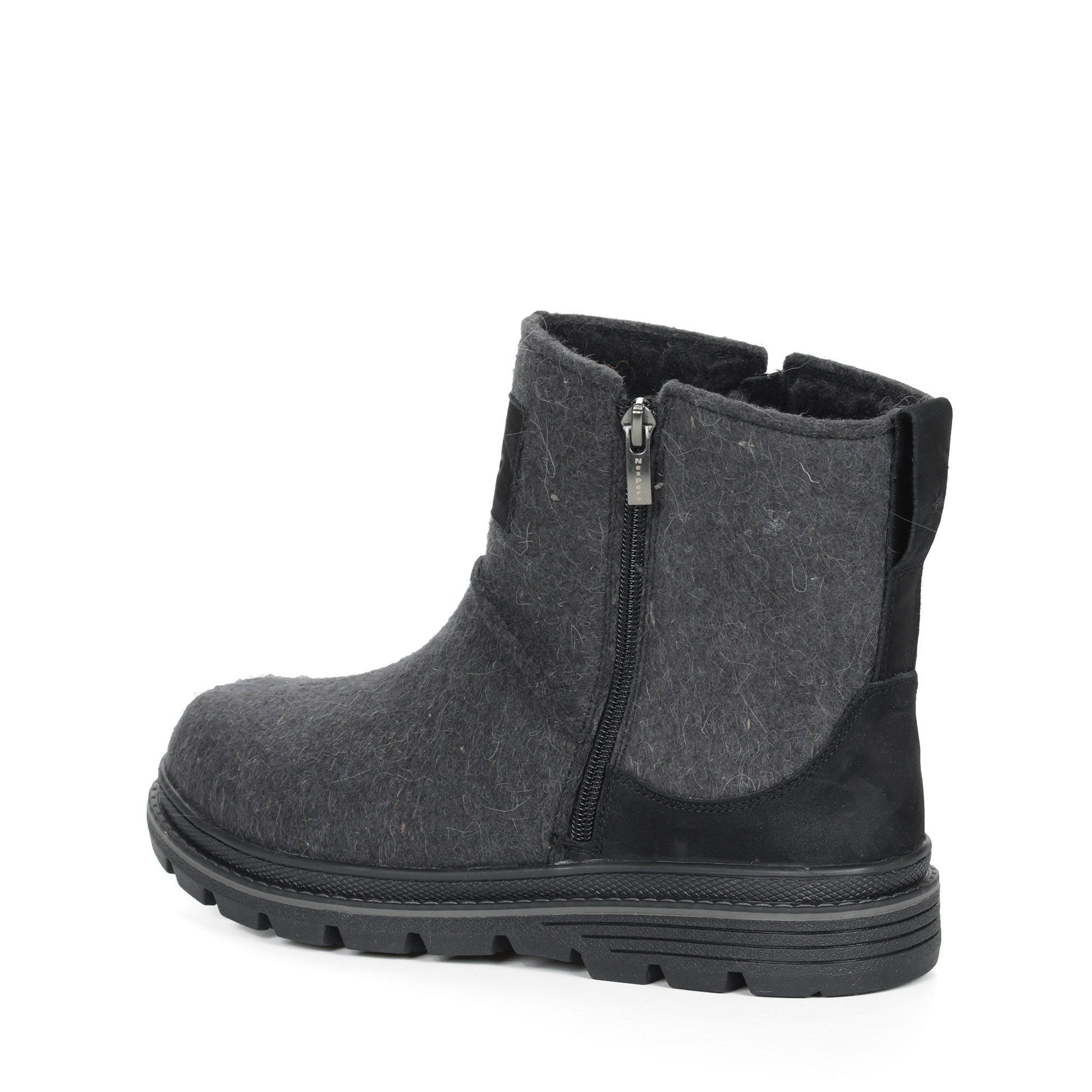 Темно серые ботинки на молнии из войлока на подклдке из натуральной шерсти на утолщенной подошве NexPero, размер 40, цвет серый - фото 4