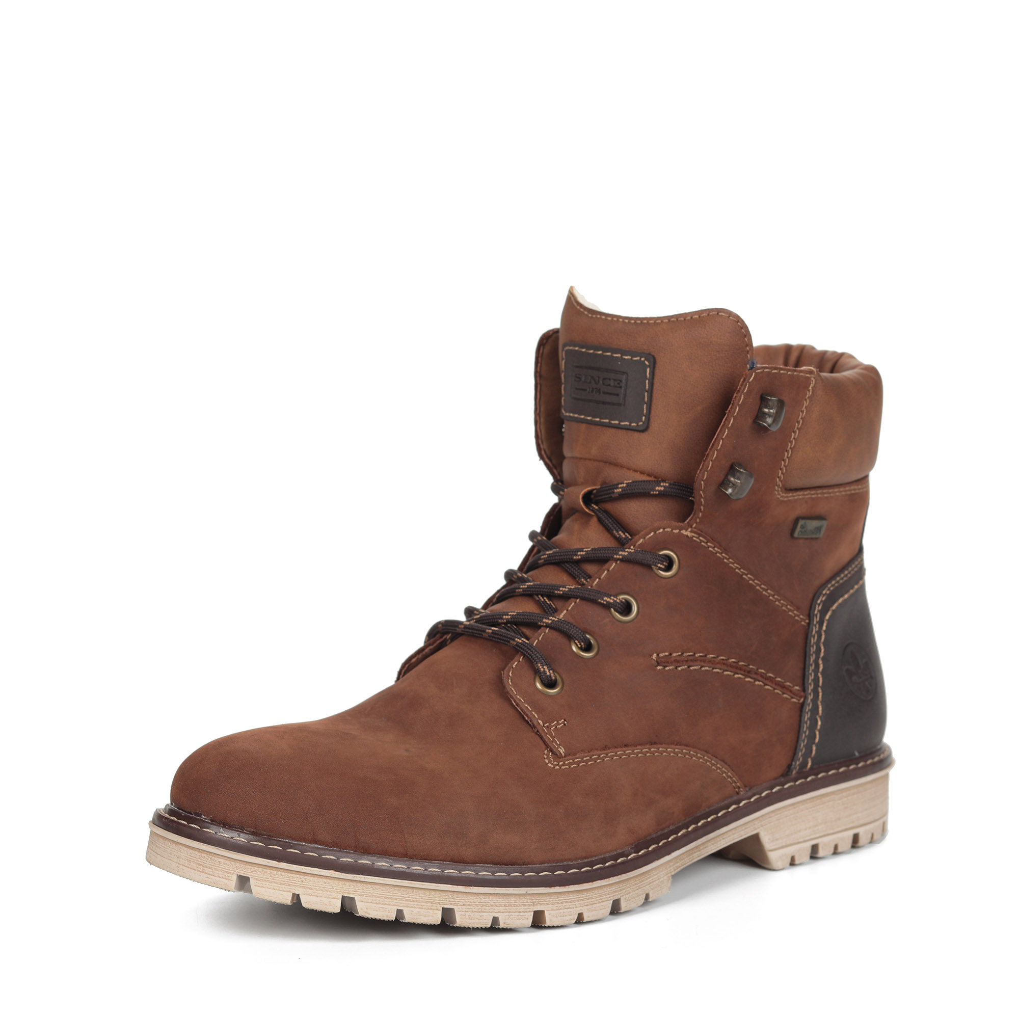 Коричневые ботинки из кожи на подкладке из натуральной шерсти и утолщенной подошве Rieker, размер 46, цвет коричневый - фото 1