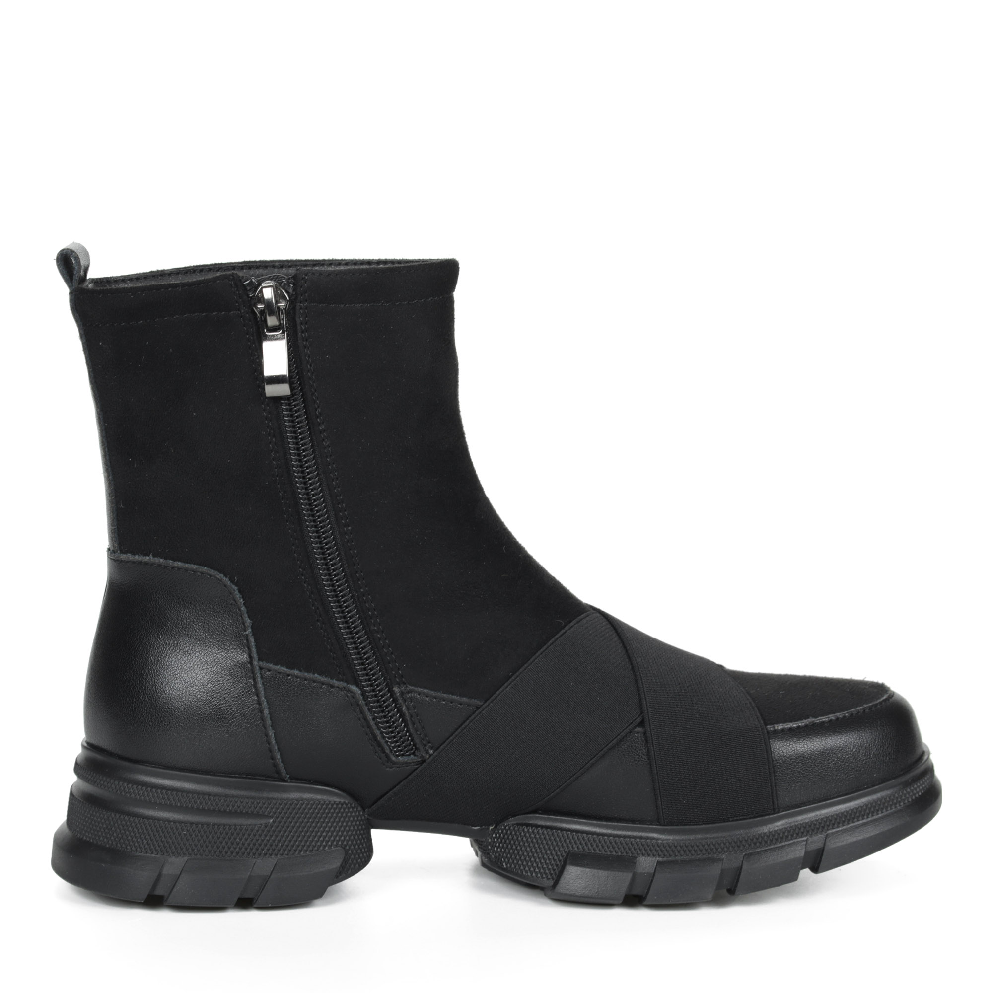 Черные ботинки на молнии из кожи на подкладке из текстиля на тракторной подошве El Tempo, размер 37, цвет черный - фото 4