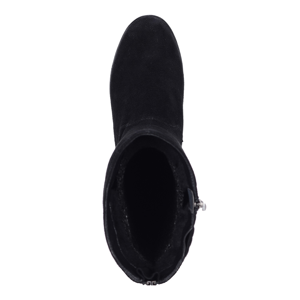 Черные велюровые сапоги на танкетке от Respect-shoes
