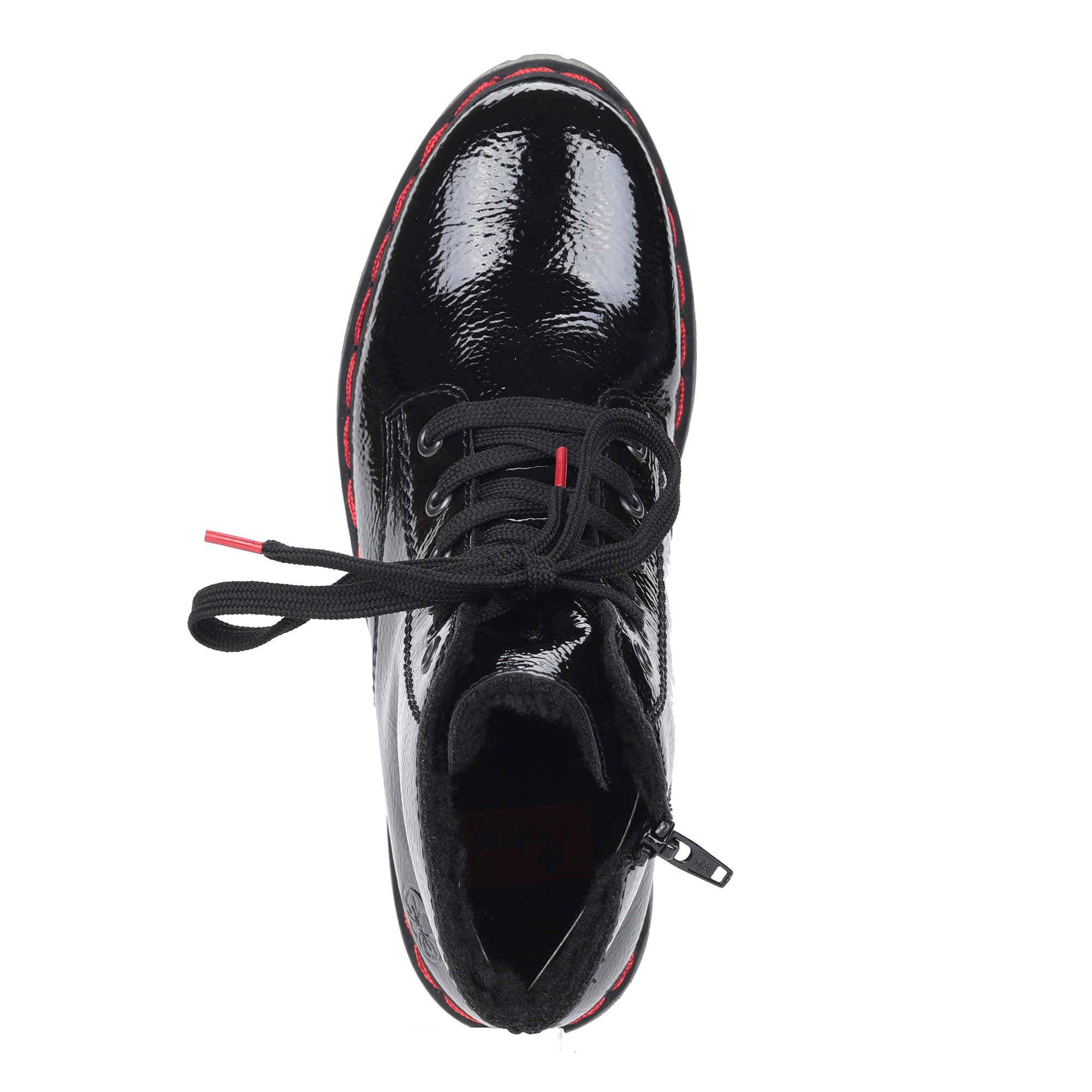 Черные ботинки из экокожи на шнуровке Rieker, размер 39, цвет черный - фото 4