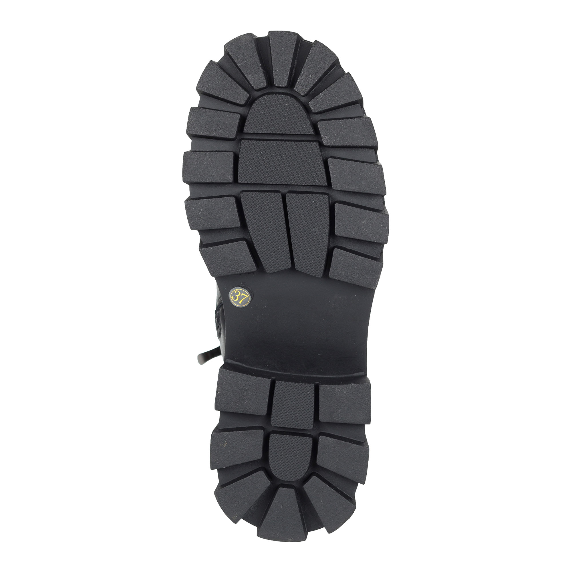 фото Черные ботинки на шнурках из кожи на подкладке из натуральной шерсти на тракторной подошве respect