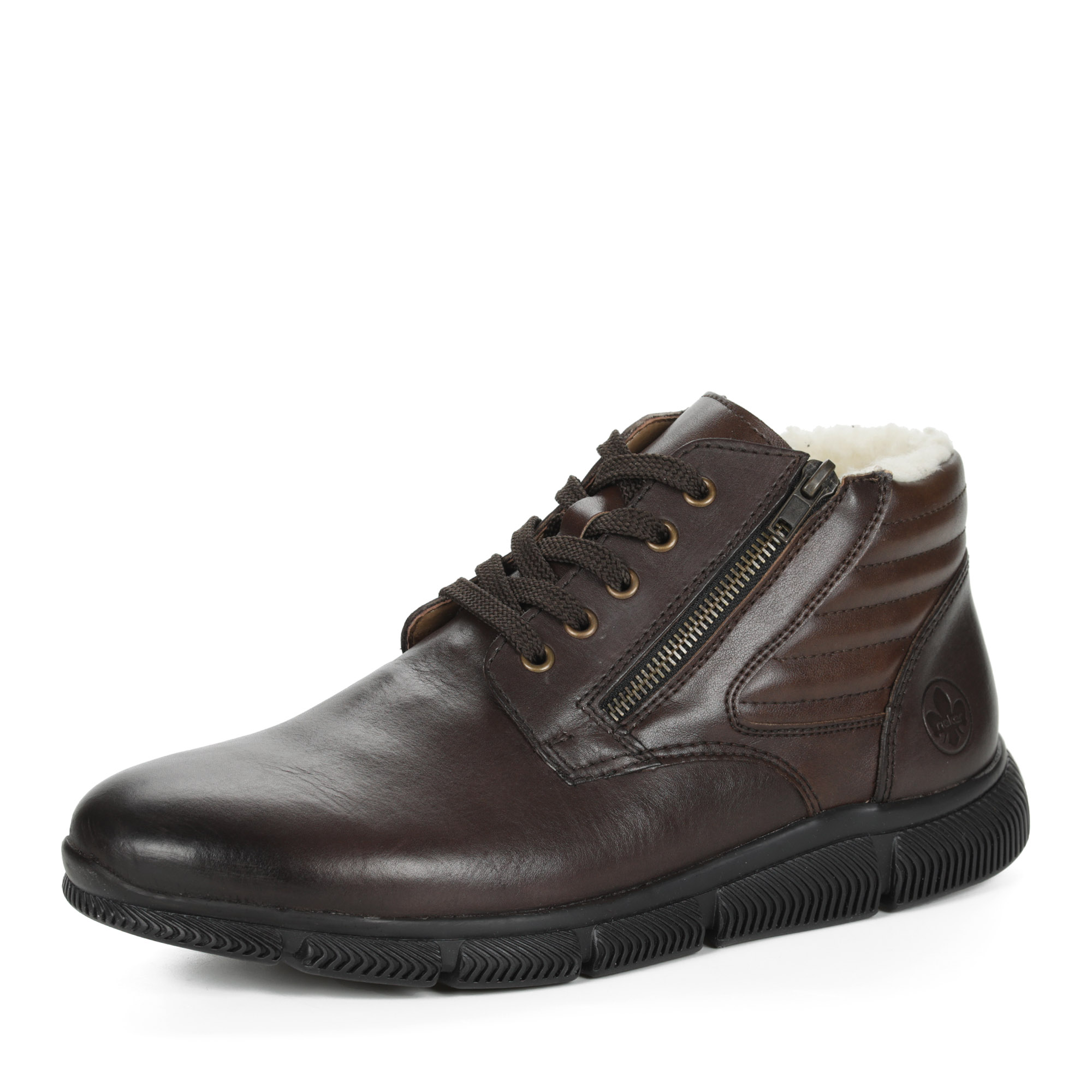 Коричневые ботинки из кожи на подкладке из натуральной шерсти Rieker, размер 43, цвет коричневый - фото 1