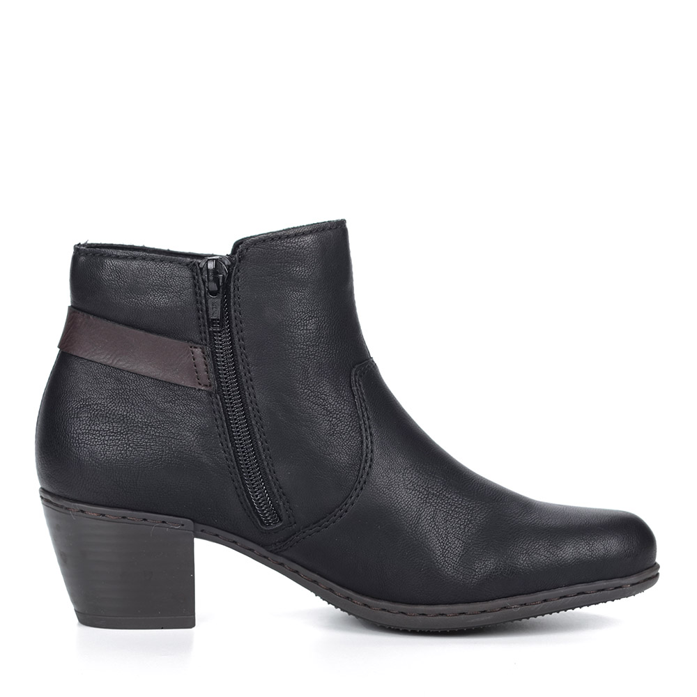 Черные ботинки на каблуке из экокожи Rieker, размер 40, цвет черный - фото 3