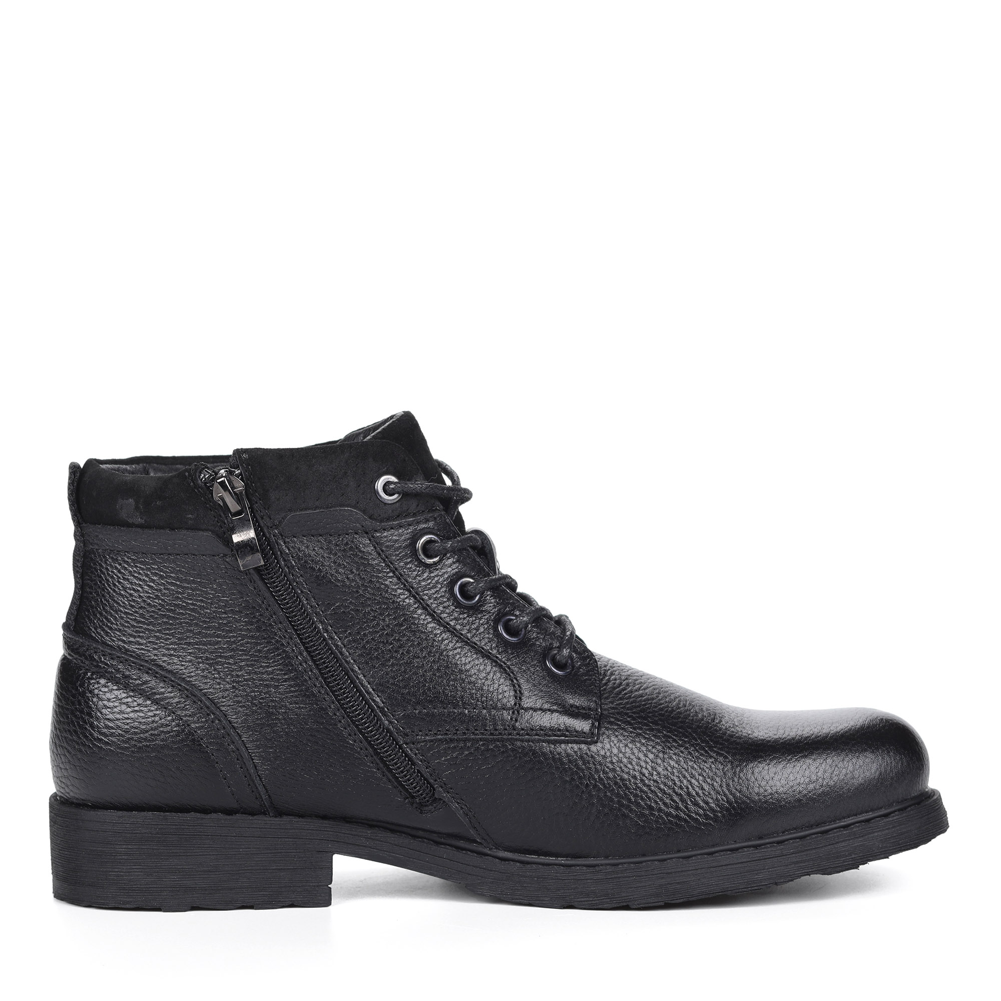 Черные ботинки из кожи на шерсти Respect, размер 45, цвет черный - фото 3