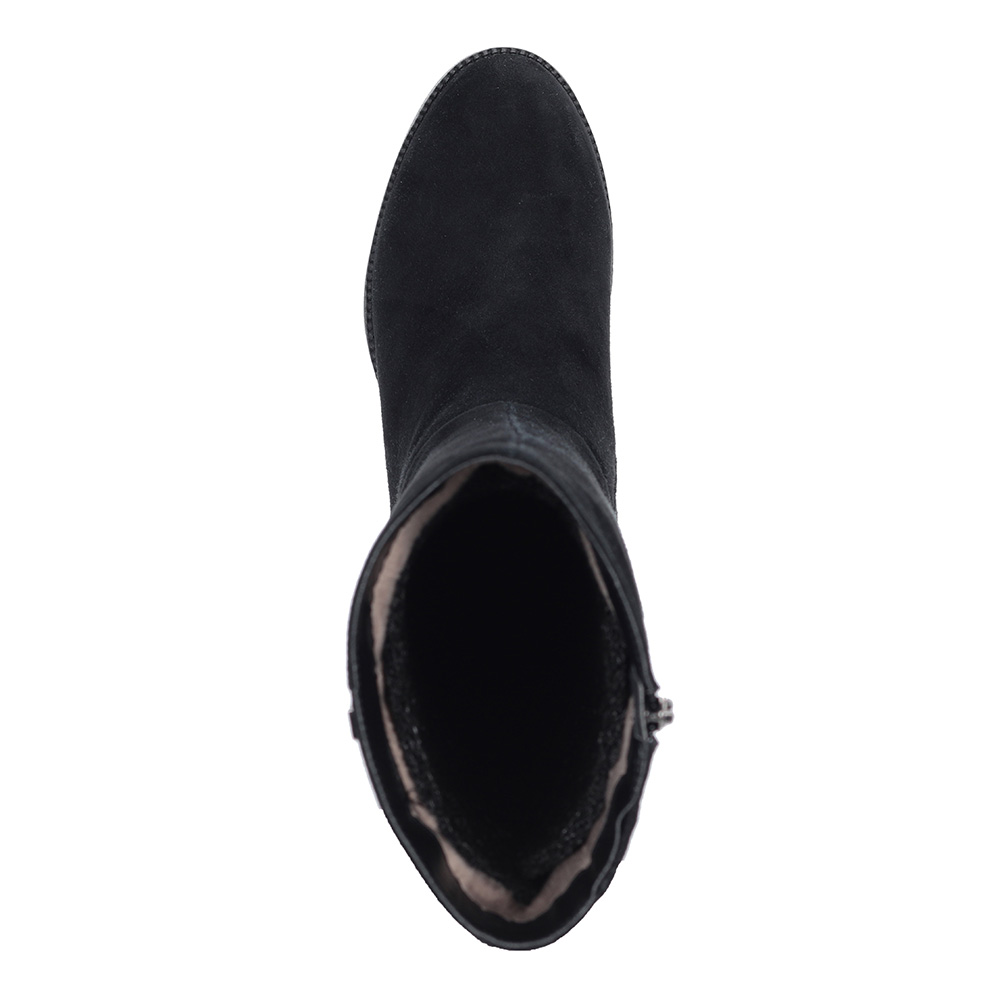Черные велюровые сапоги на каблуке Respect, размер 39, цвет черный - фото 6