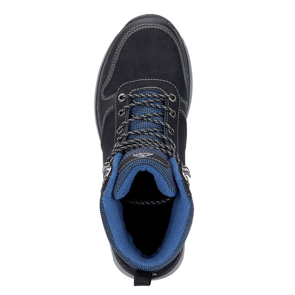 Синие комбинированные ботинки из экокожи от Respect-shoes