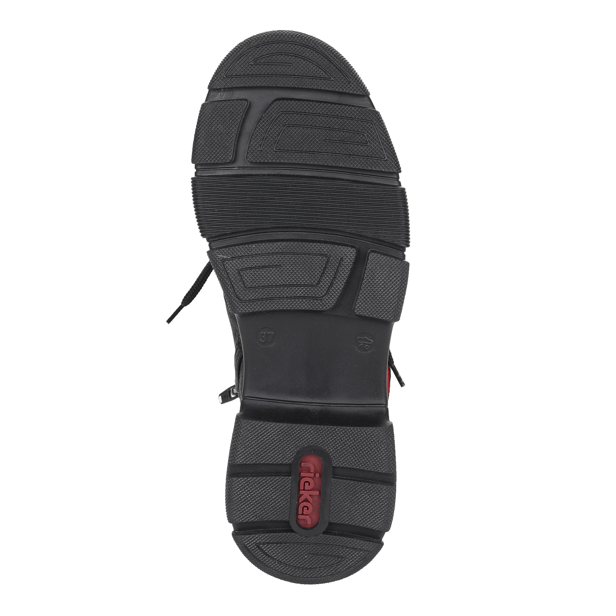 Черные ботинки из экокожи на подкладке из исксственной шерсти на утолщенной подошве Rieker, размер 37, цвет черный - фото 7