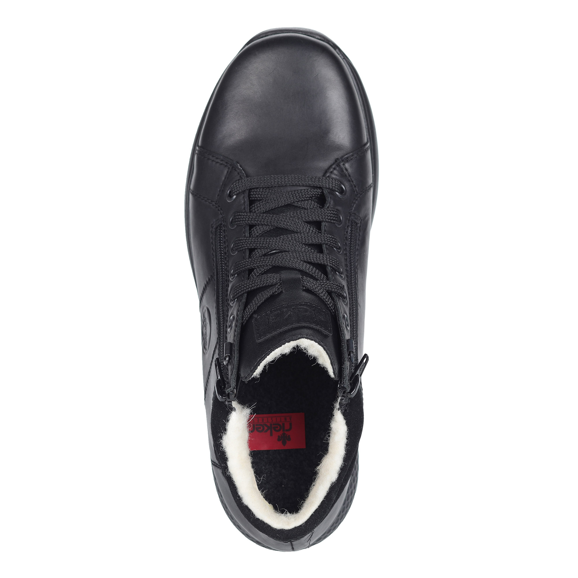 Черные ботинки из комбинированных материалов на шерсти Rieker, размер 44, цвет черный - фото 4