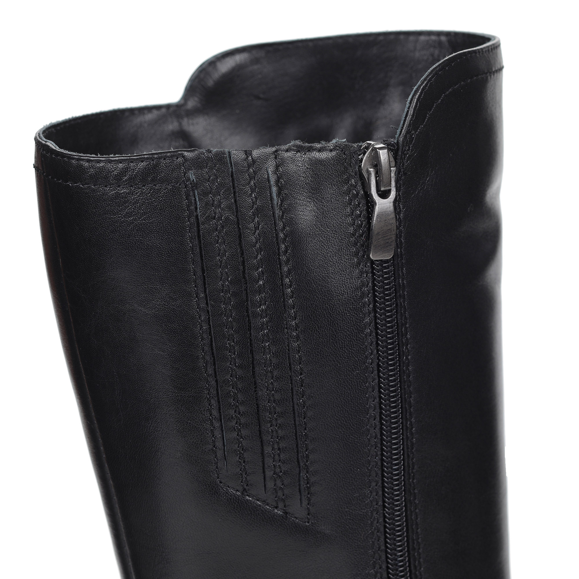Черные сапоги из кожи на меху Respect, размер 40, цвет черный - фото 5