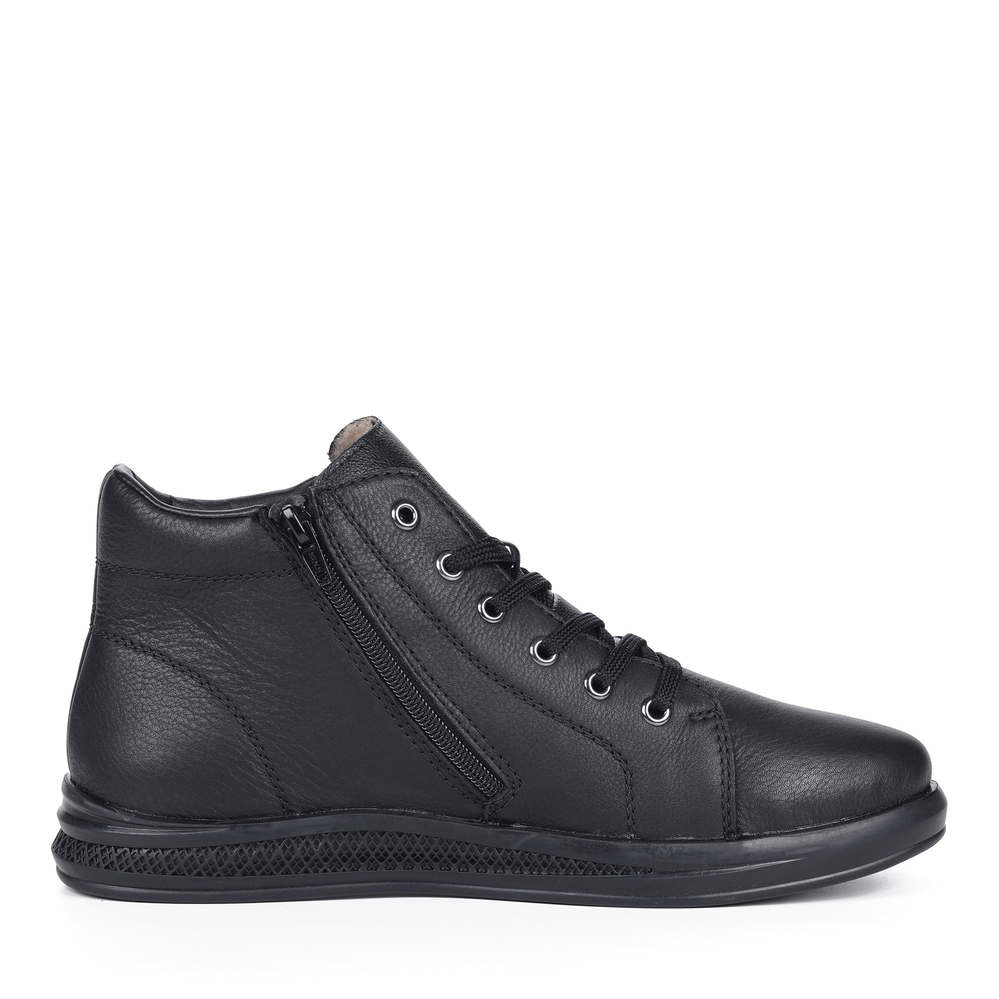 Черные ботинки из кожи на меху Rieker, размер 44, цвет черный - фото 3