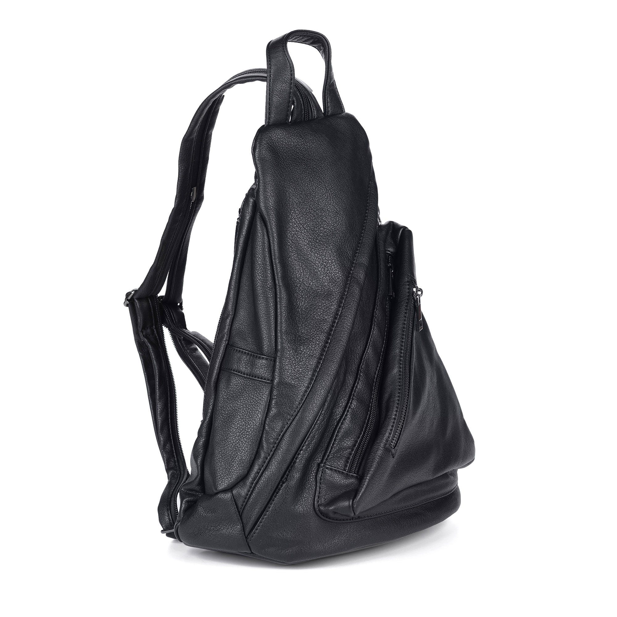 фото Черный рюкзак из экокожи rieker