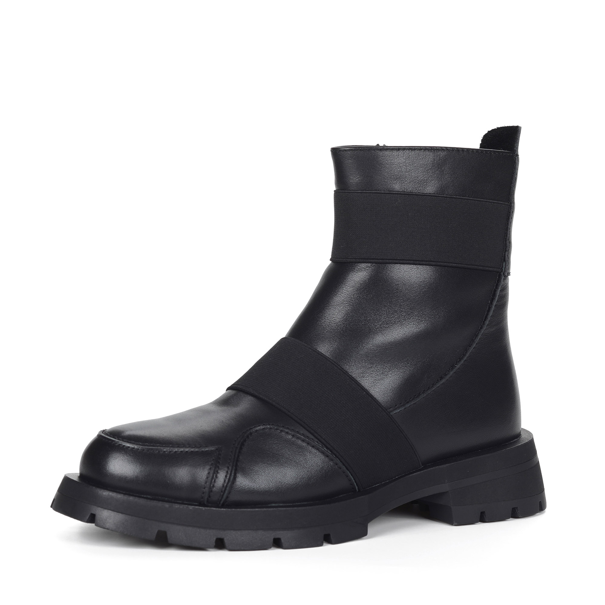 Черные ботинки из кожи на подкладке из натуральной шерсти на тракторной подошве Respect, размер 41, цвет черный - фото 1