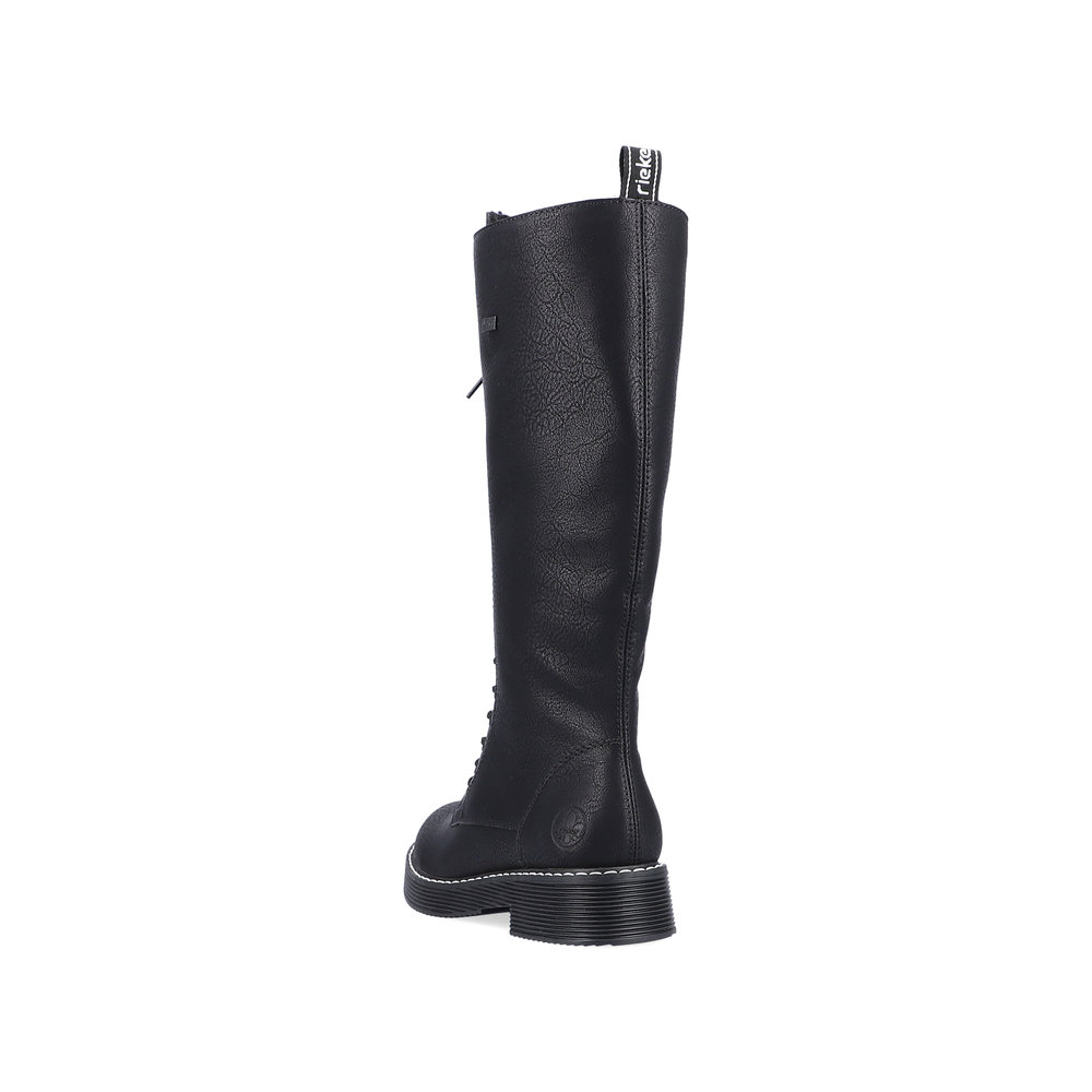 Черные утепленные высокие ботинки из экокожи Rieker, размер 39, цвет черный - фото 5