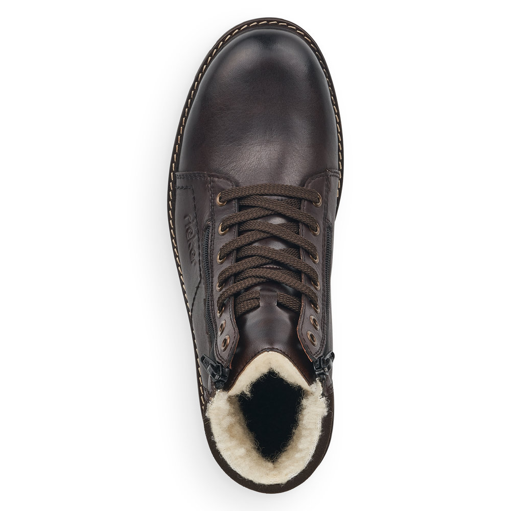 Коричневые ботинки из кожи на подкладке из натуральной шерсти Rieker, размер 45, цвет коричневый - фото 5