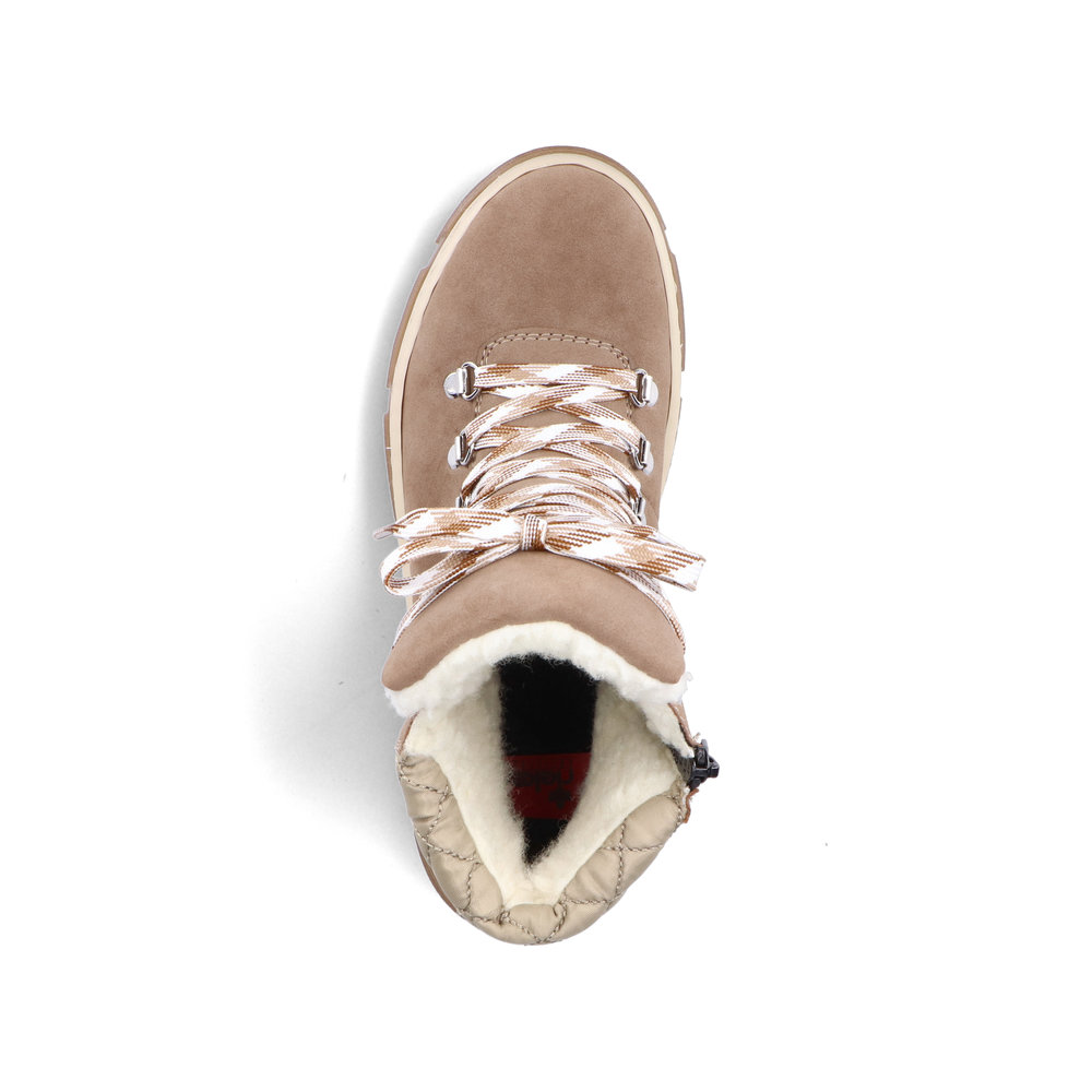 Бежевые ботинки из экокожи на утолщенной подошве Rieker, цвет бежевый - фото 5