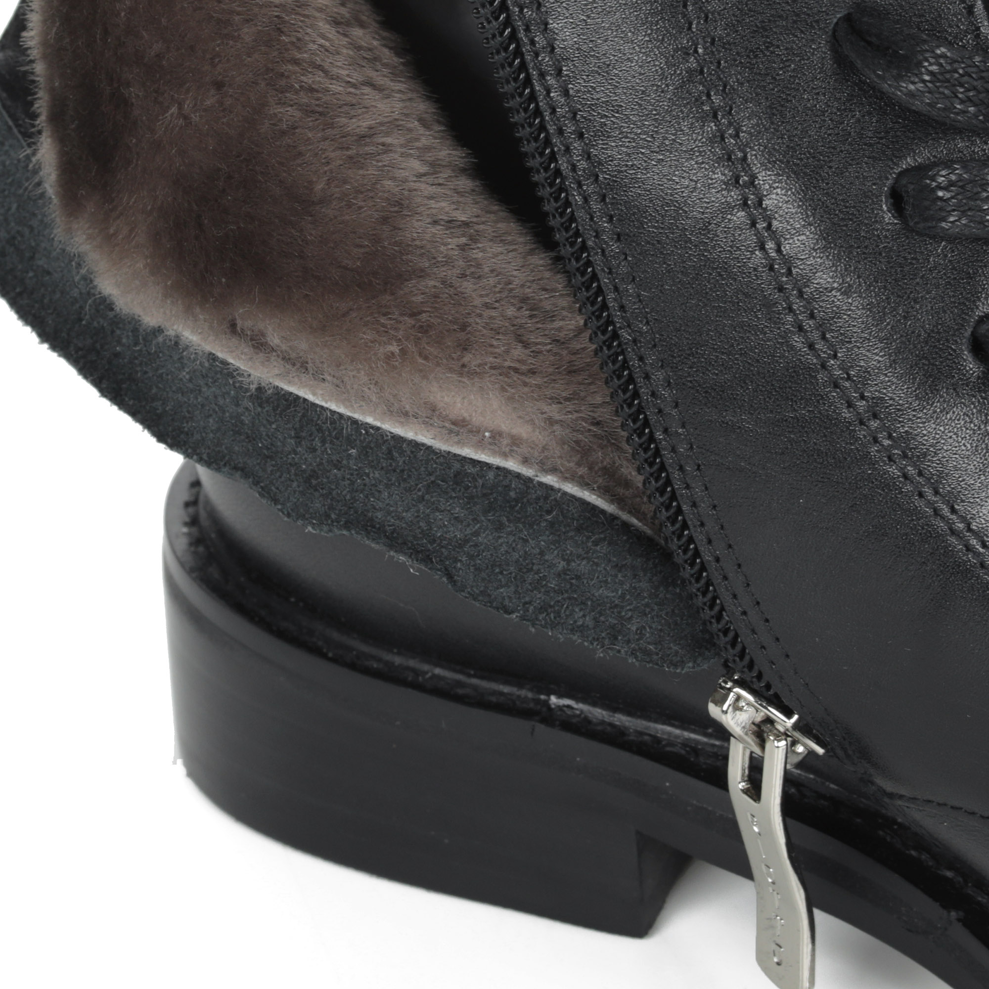 Черные ботинки из кожи на меху Respect, размер 37, цвет черный - фото 6