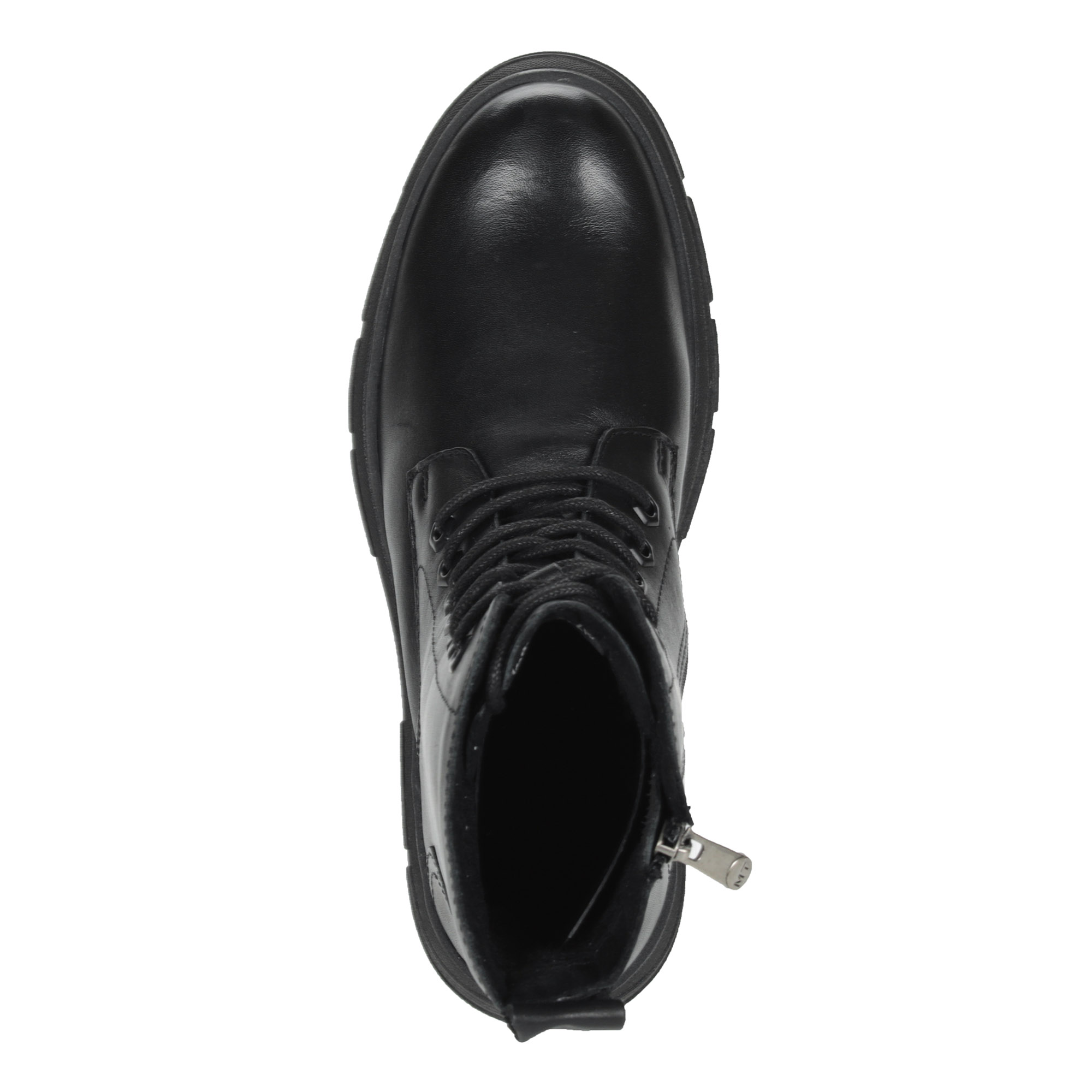 Черные ботинки на шнурках из кожи на подкладке из натуральной шерсти на тракторной подошве MARCO TOZZI PREMIO, размер 38, цвет черный - фото 7
