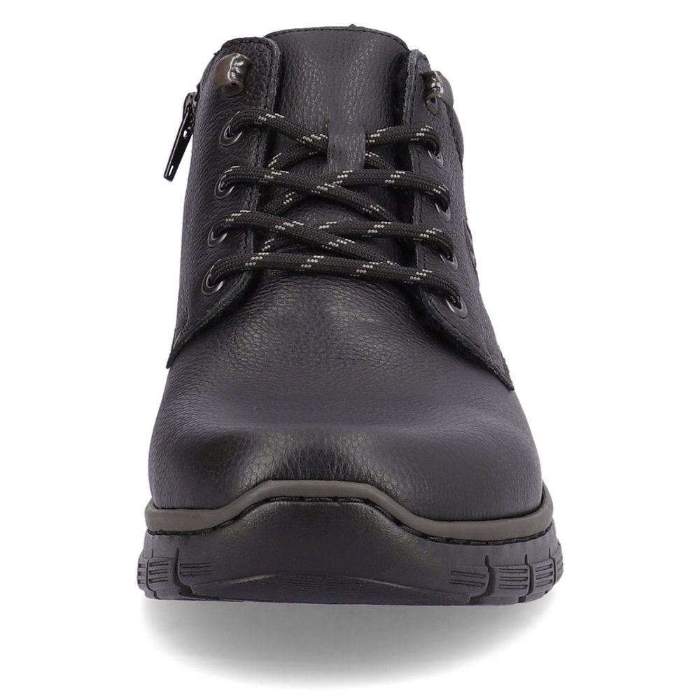 Черные утепленные ботинки из кожи и экокожи Rieker, цвет черный - фото 7